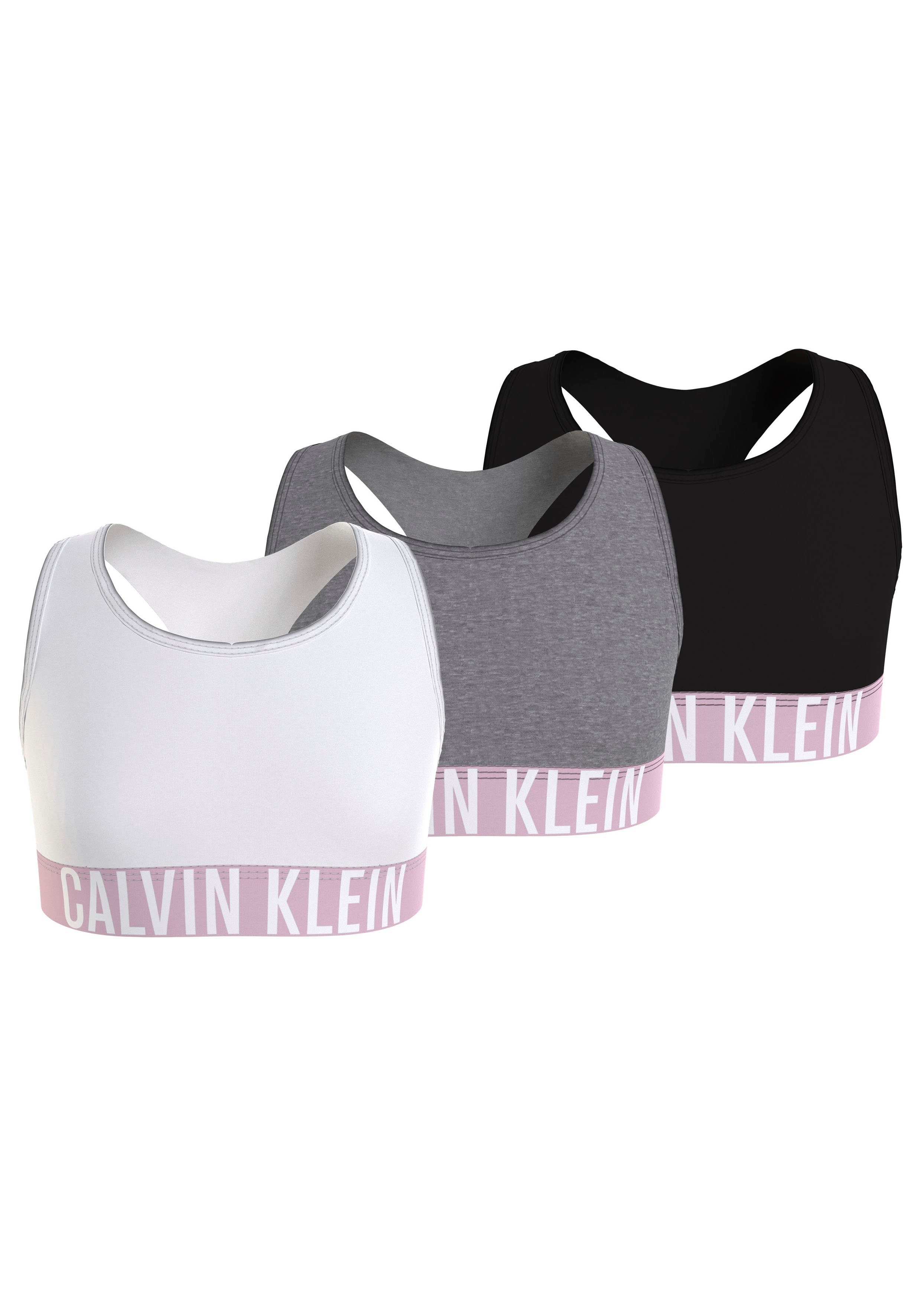 3PK Bund Klein Calvin 3er-Pack) Underwear Klein Calvin mit Schriftzug Bralette am (Packung, BRALETTE