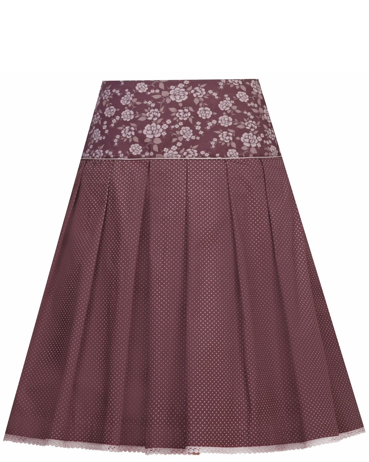 MarJo Trachtenrock 'Francesca' 58cm 697658, Wine Rot