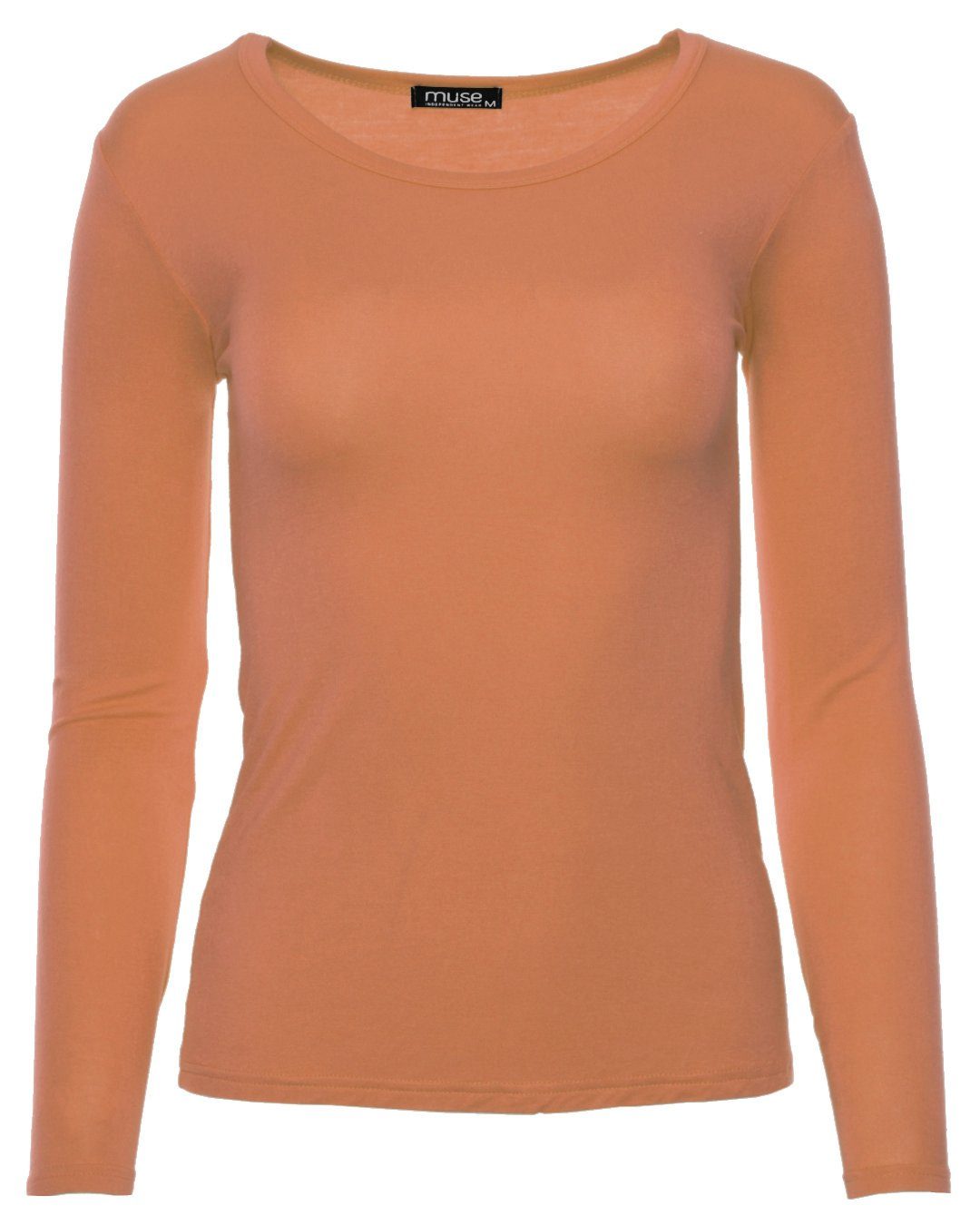 Muse Rundhalsshirt Basic Rundhals Langarmshirt Skinny günstig online kaufen