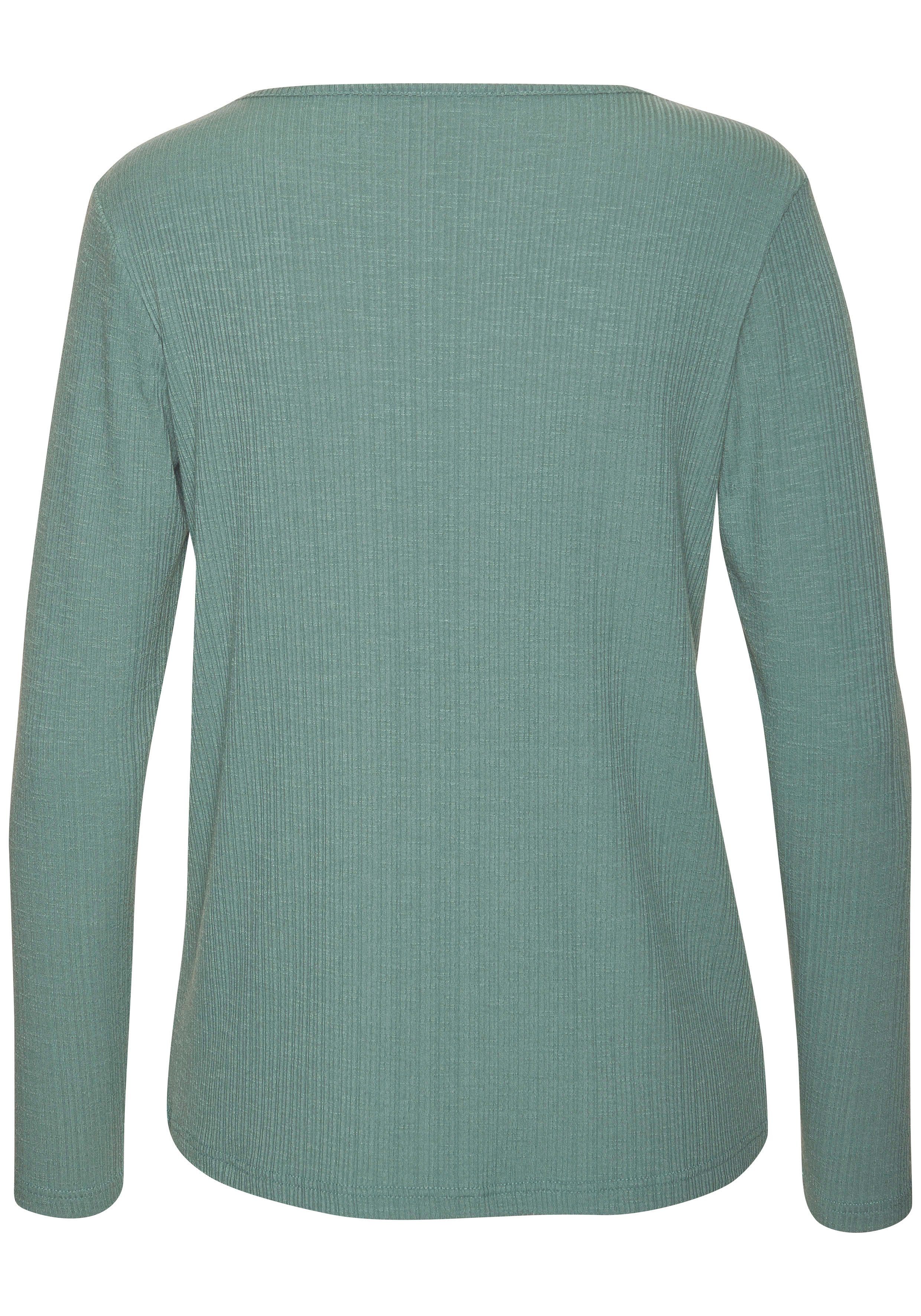 Vivance by Lascana Langarmshirt mit sommerlicher Rippstruktur aus weichfließender Qualität mit Viskose