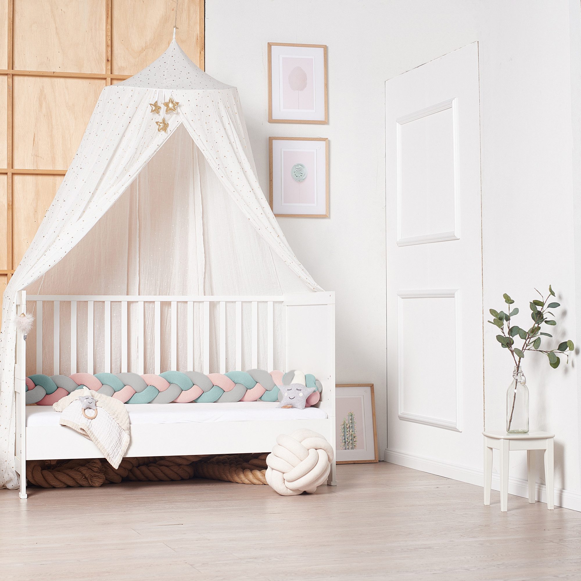 Nordic Coast Company Nestchenschlange XXL Bettschlange geflochten, Baby-Bettumrandung - Fallschutz, (Vielseitig für Babybetten, Kinder- u. Jugendbetten), höher, als andere Modelle und mitwachsend für jedes Alter