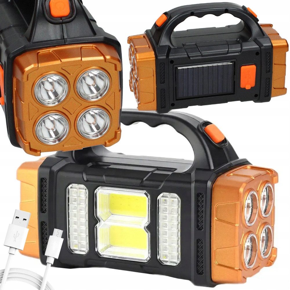 VERK GROUP LED Arbeitsleuchte Taschenlampe/Scheinwerfer/Campinglampe LED, Wiederaufladbar USB HB2678