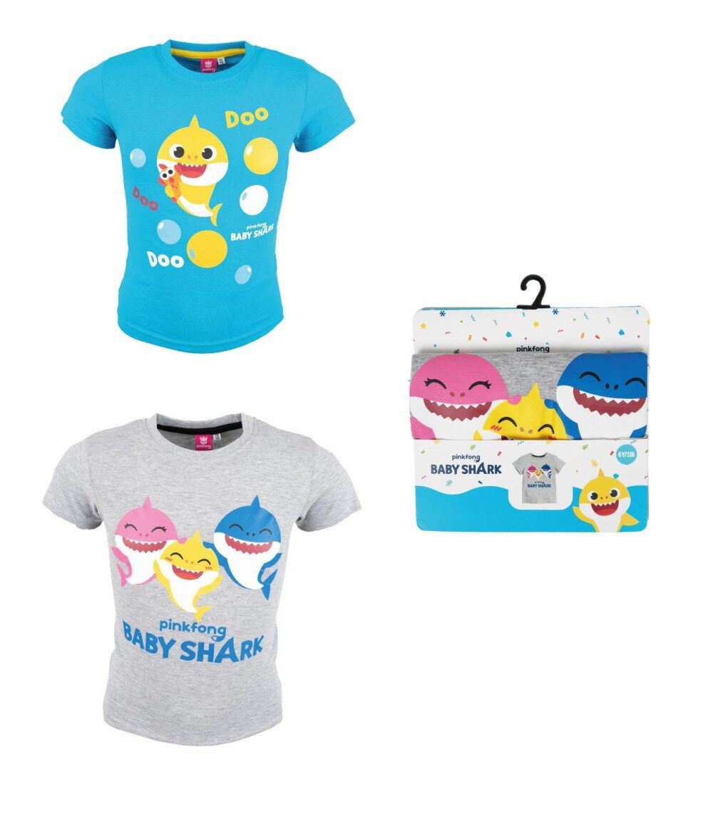 Baby Shark Kurzarmshirt Baby Shark Doo Kinder Kurzarmshirt, Oberteil 92-116 cm