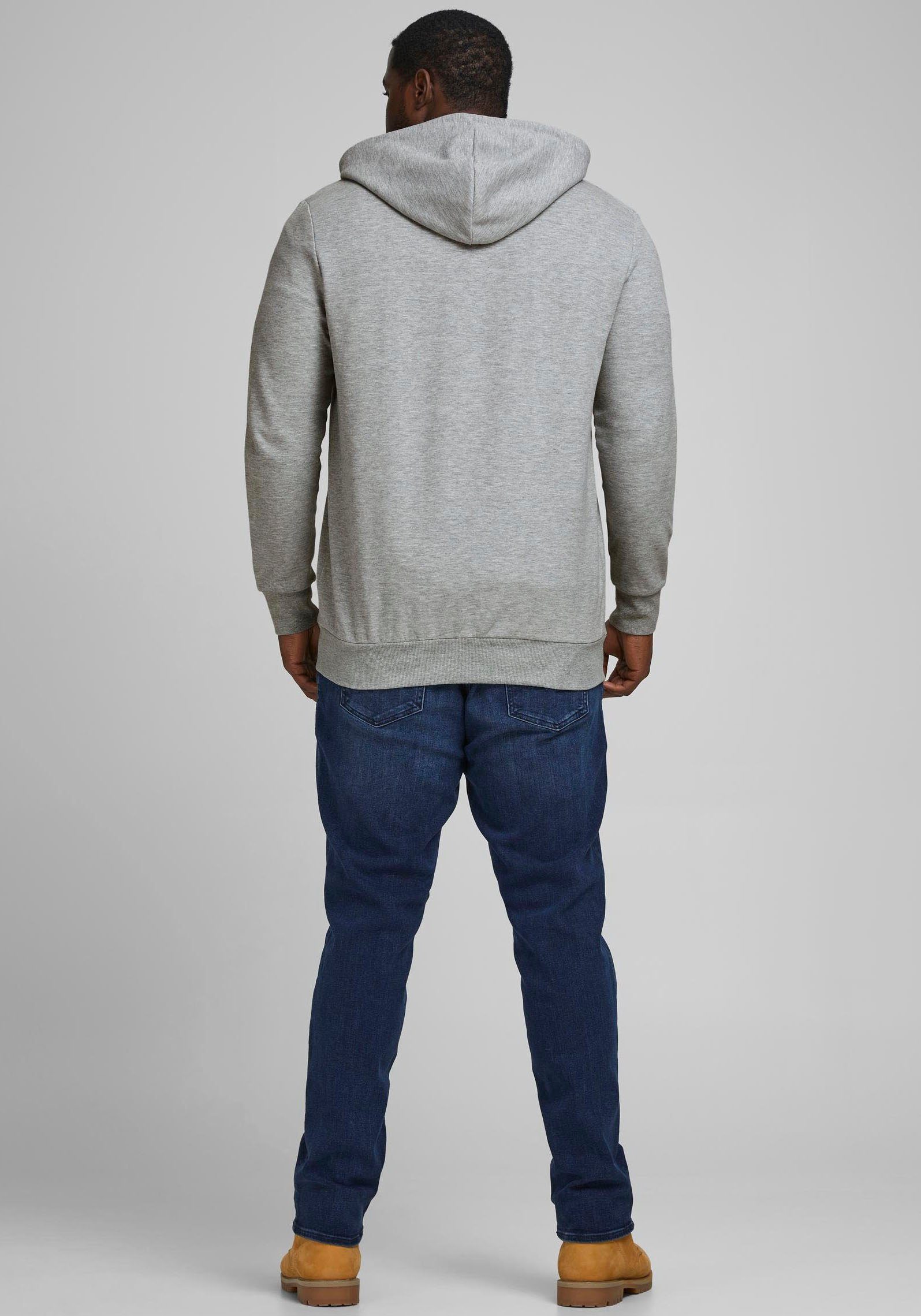 HOOD Größe 6XL grau-meliert Kapuzensweatjacke bis Jack PlusSize ZIP BASIC & Jones SWEAT