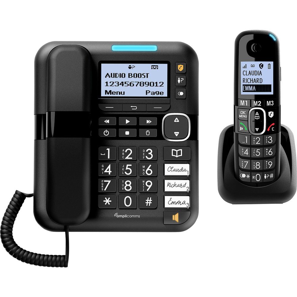 Amplicomms Amplicomms BigTel 1580 Combo EU Schnurgebundenes Seniorentelefon Frei Seniorentelefon