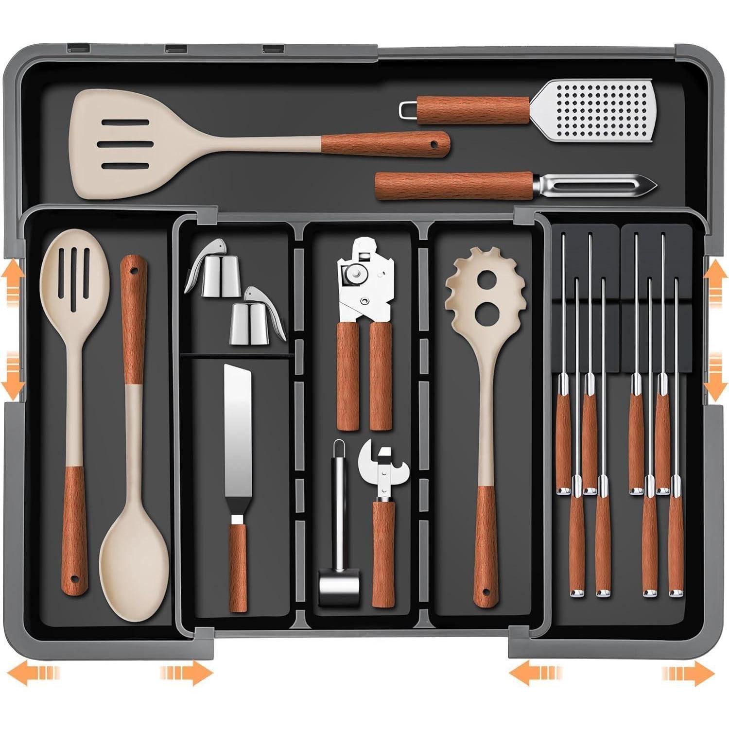 LuxusKollektion Besteckeinsatz Besteckkasten Schubladen Organizer Küche (1 St)