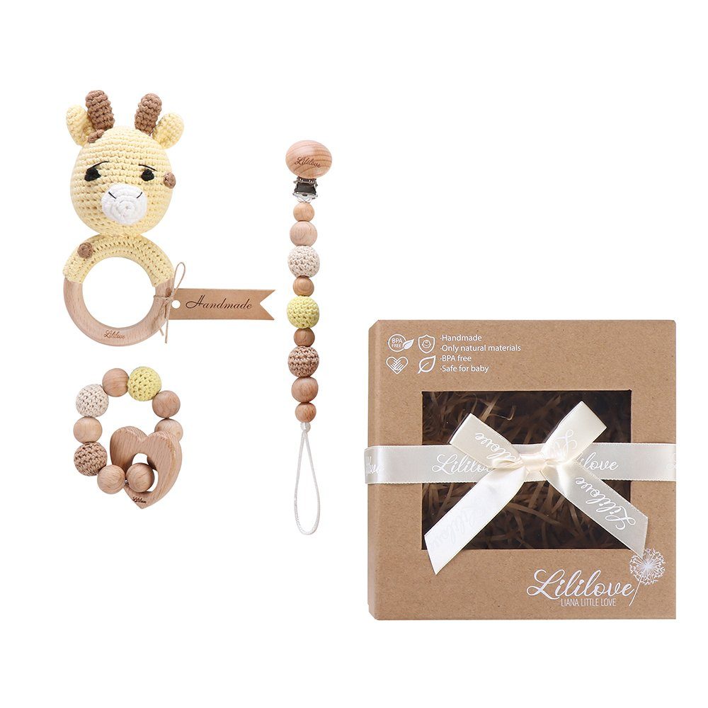 Neugeborenen-Geschenkset Sweet Giraffe Box, yellow