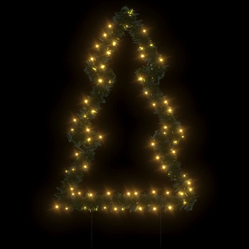 60 80 und mit Außenbereich vidaXL Dekolicht Erdspießen cm LEDs Grün Weihnachtsbaum
