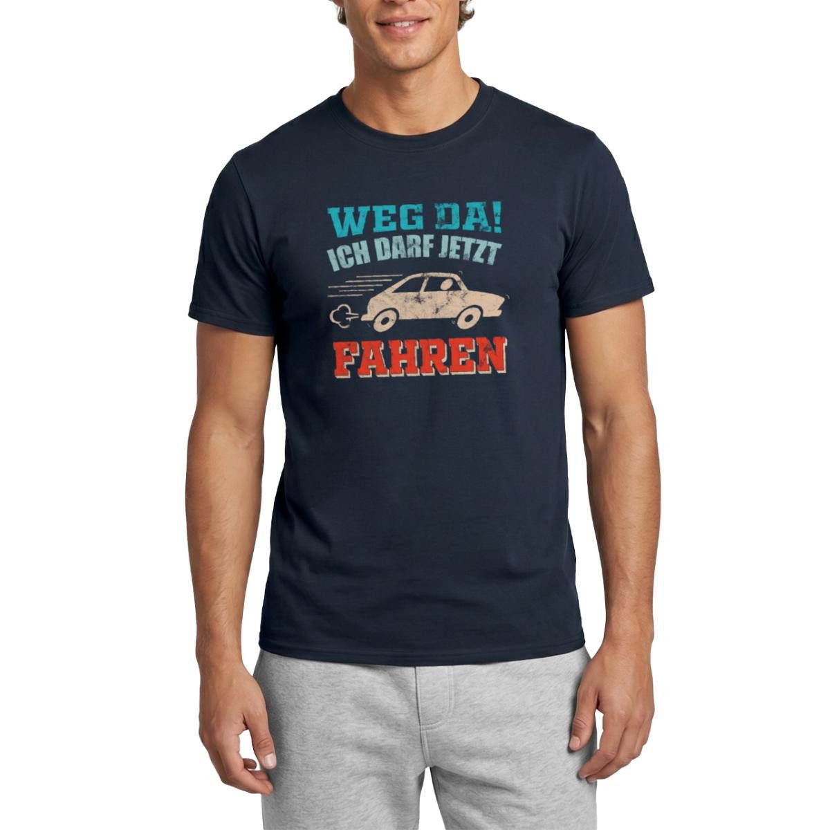 Spreadshirt T-Shirt Weg Da, Führerschein Bestanden Männer T-Shirt (1-tlg)