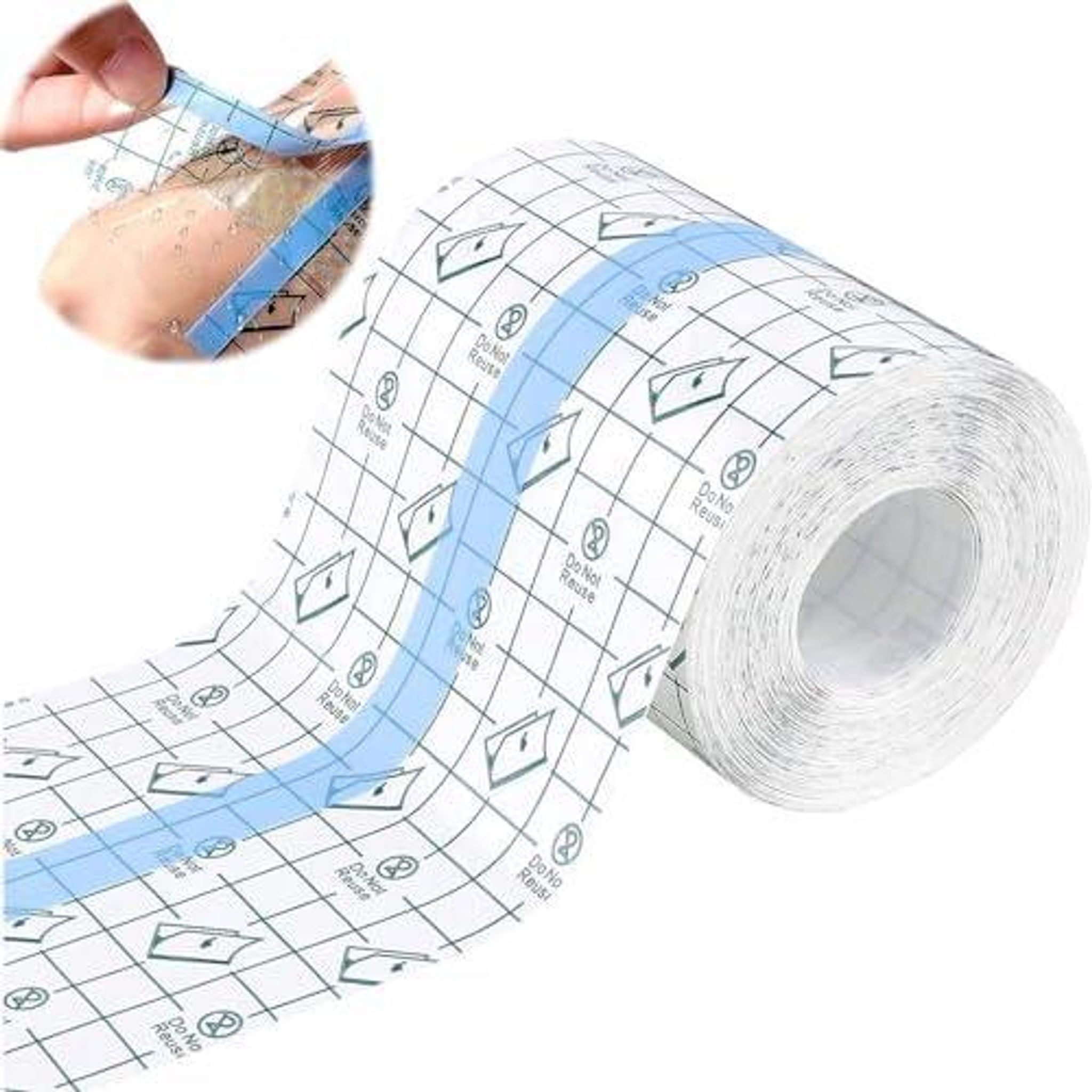 FELIXLEO Wundpflaster 2 Rollen Wasserdichte Duschpflaster 15cmx10m Transparent Tattoo Folie (1 St)