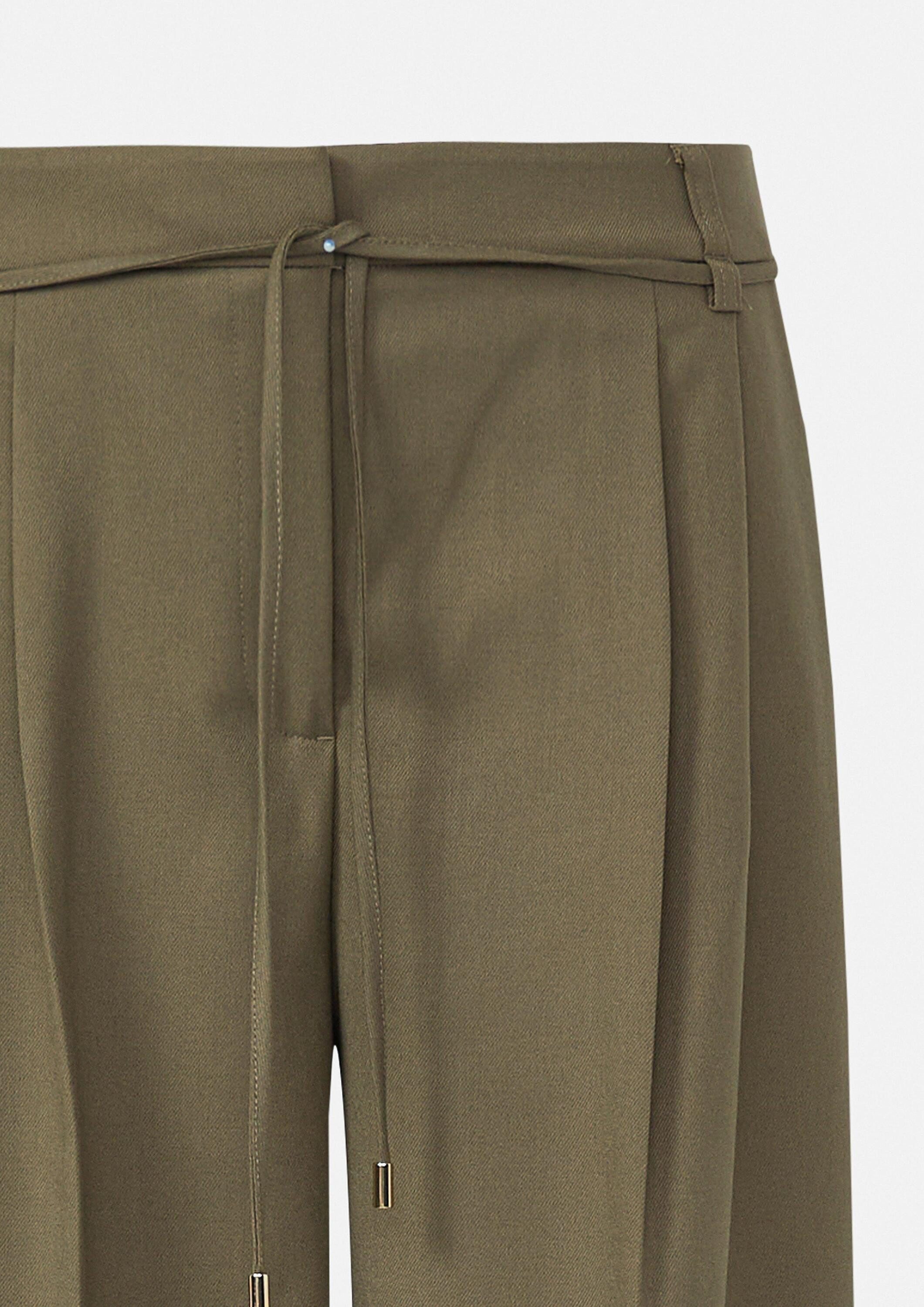 comma Chinos Hose Fließende Wide-Leg-Hose mit abnehmbarem Gürtel
