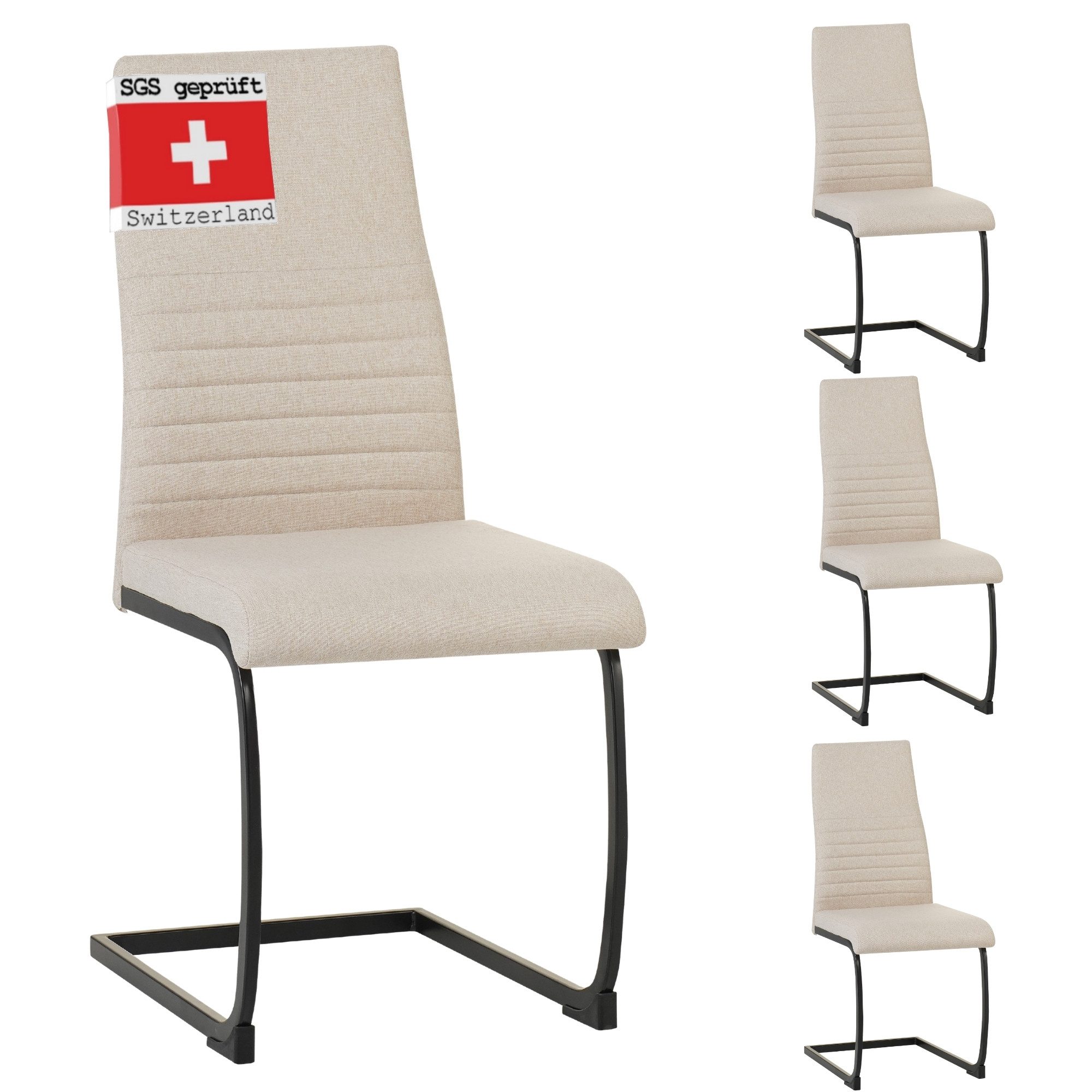 Albatros International Freischwinger Freischwinger Turano 4er Set Beige Mod günstig online kaufen