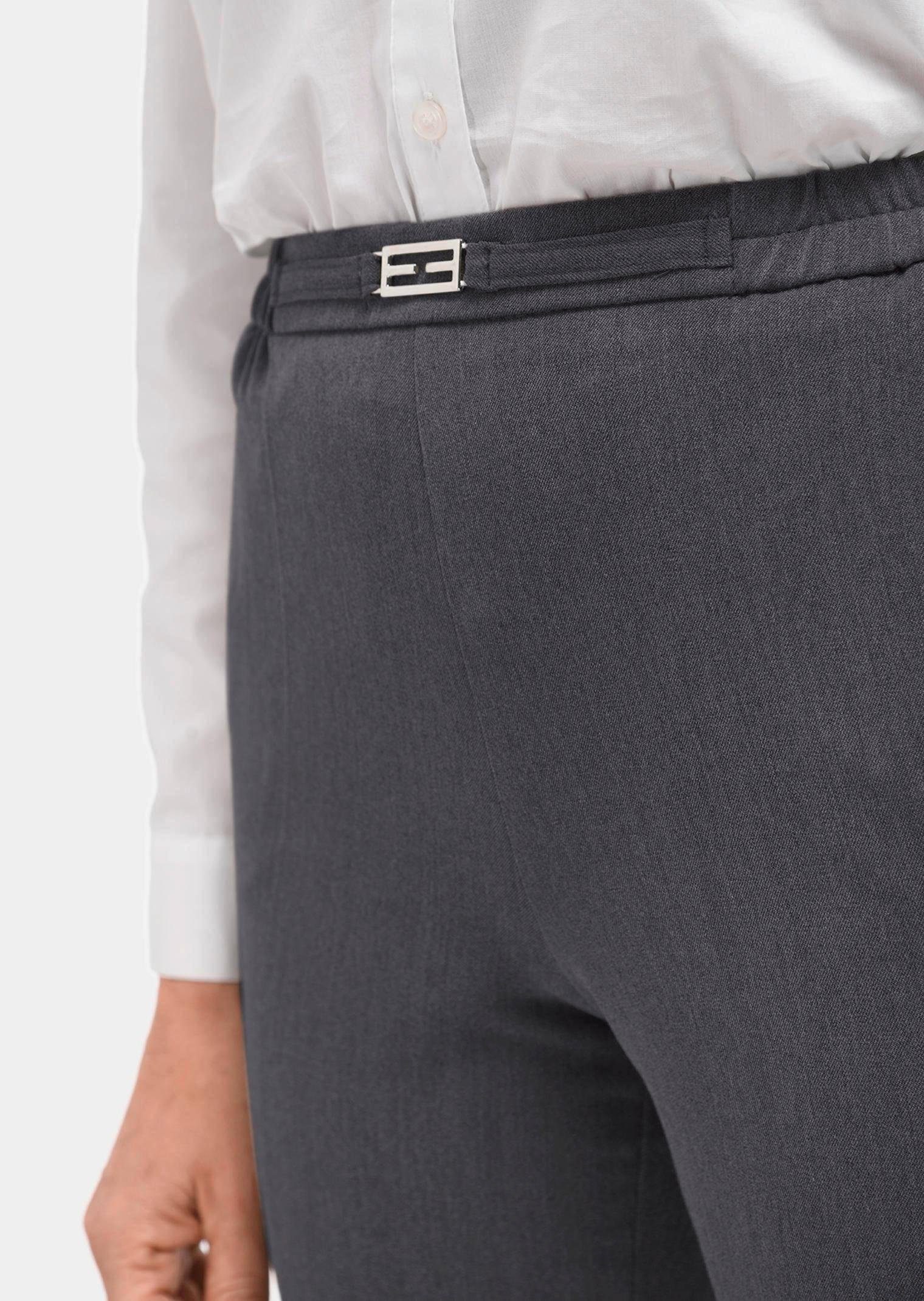 GOLDNER Schlupfhose Professlanhose mit Zierteil Stretchhose mit Dehnbund, Paspeltaschen, Bügelfalten und Knöchellänge