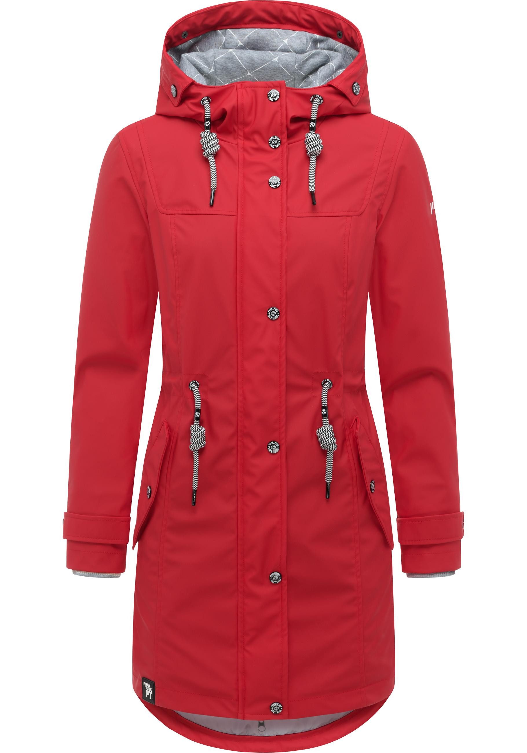 PEAK TIME Regenjacke L60042 stylisch taillierter Regenmantel für Damen