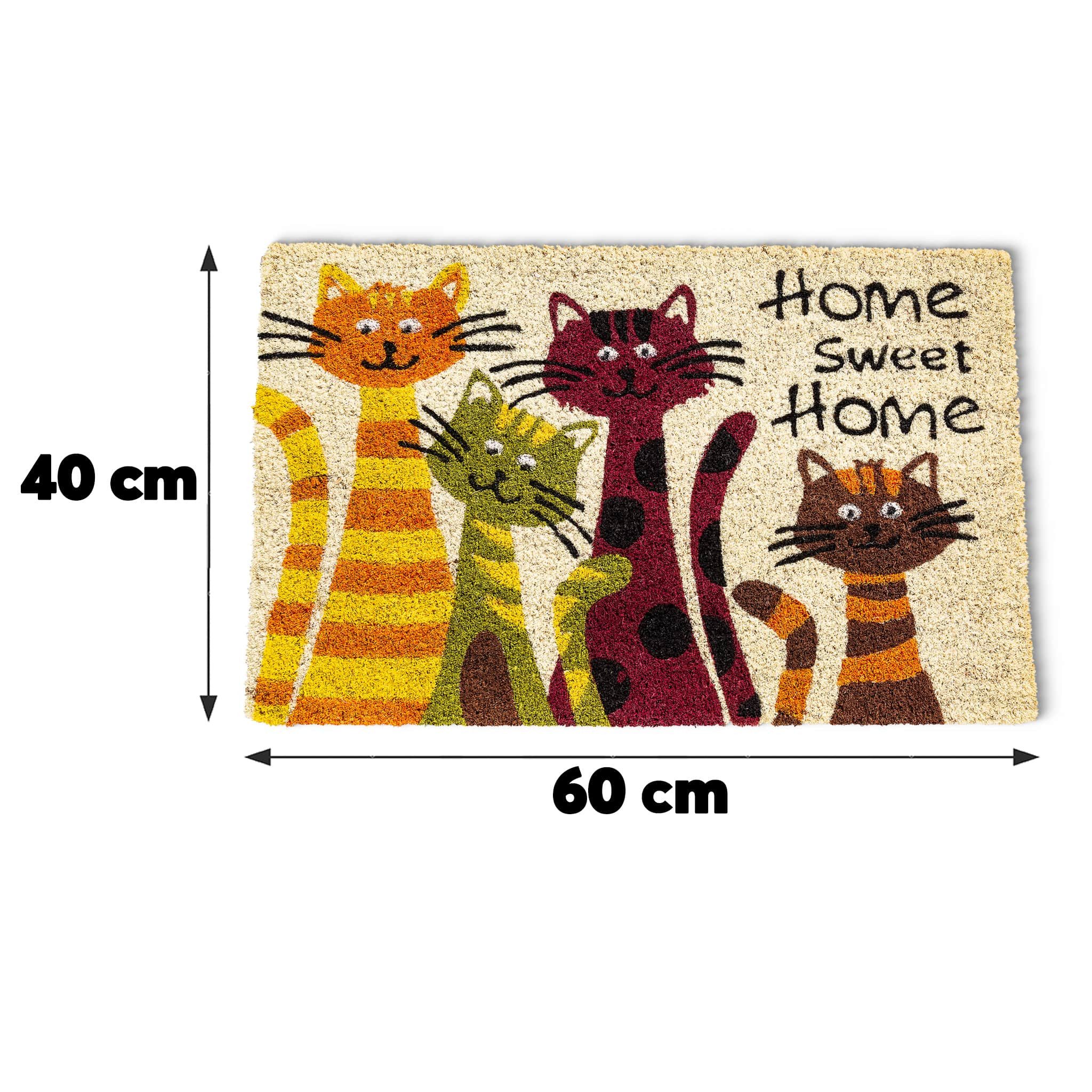 matches21 HOME & HOBBY Fußmatte Kokosmatte Katzen Sweet Home 40x60 cm als a günstig online kaufen