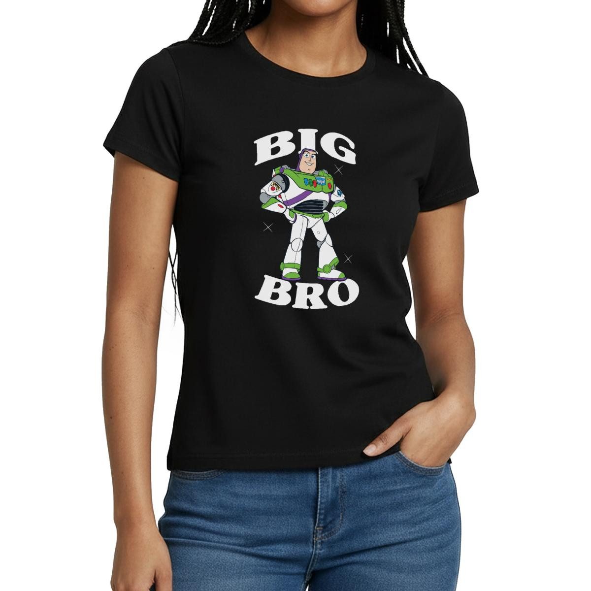 Spreadshirt T-Shirt Toy Story Buzz Lightyear Big Bro Frauen T-Shirt (1-tlg) Slim Fit, fällt klein aus