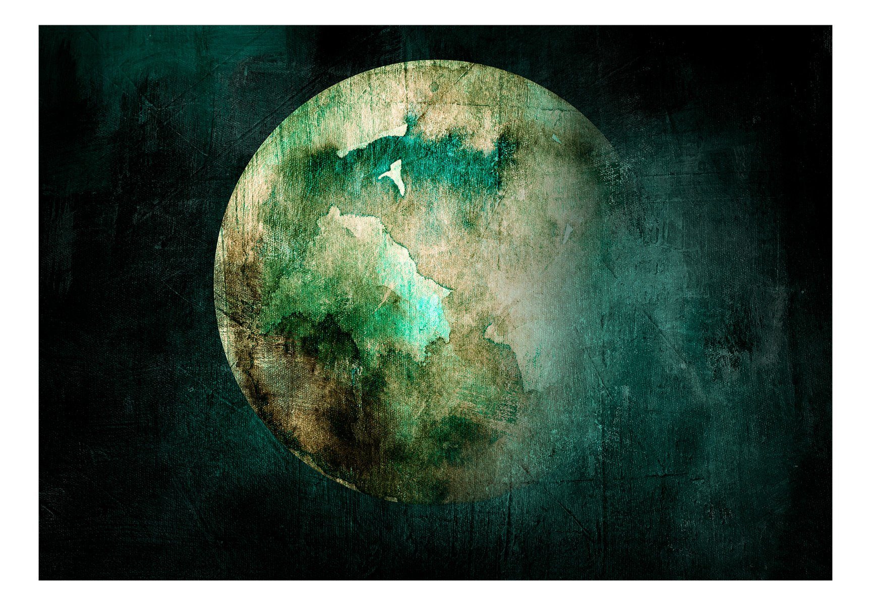 Pangea Design 1x0.7 m, Vliestapete Green halb-matt, Tapete KUNSTLOFT lichtbeständige