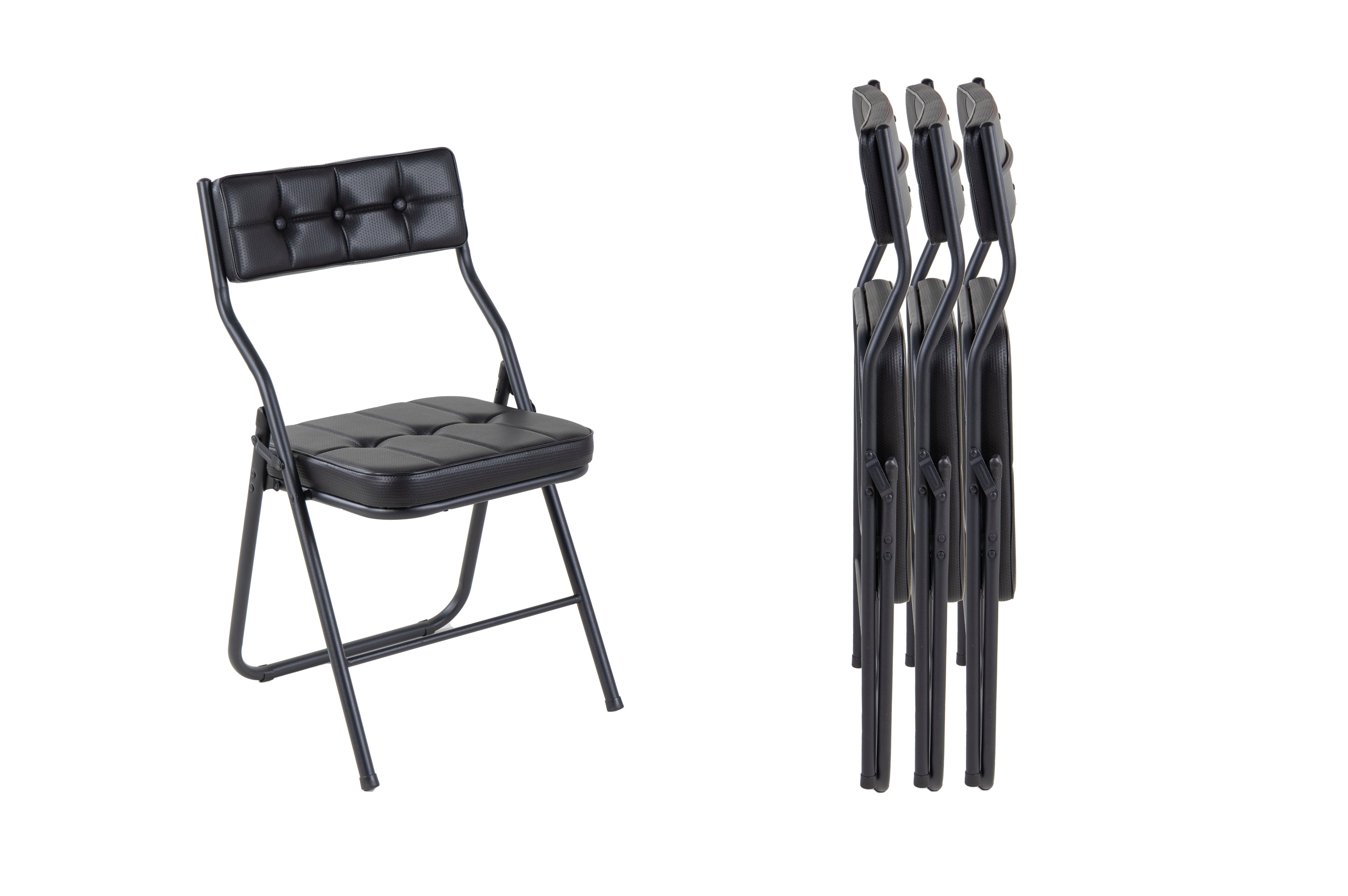 Stalwart Faltstuhl Premium Klappstuhl Gästestuhl bis 130 kg klappbar schwar günstig online kaufen