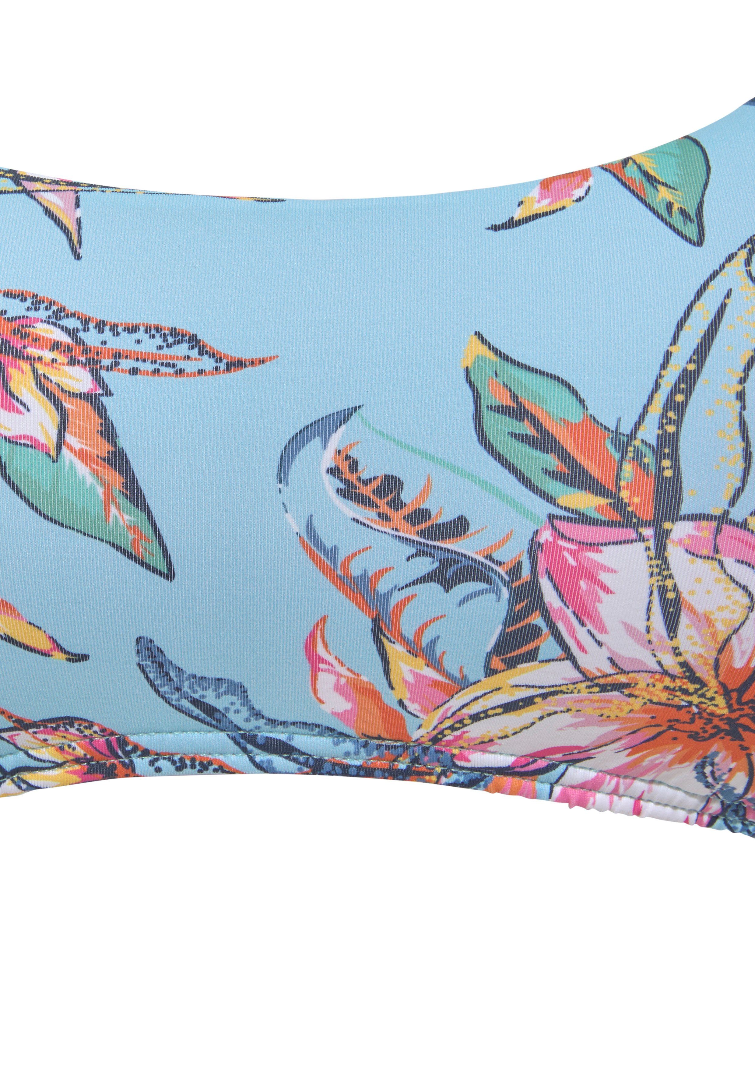 LASCANA Bustier-Bikini-Top Malia, mit tropischem Print