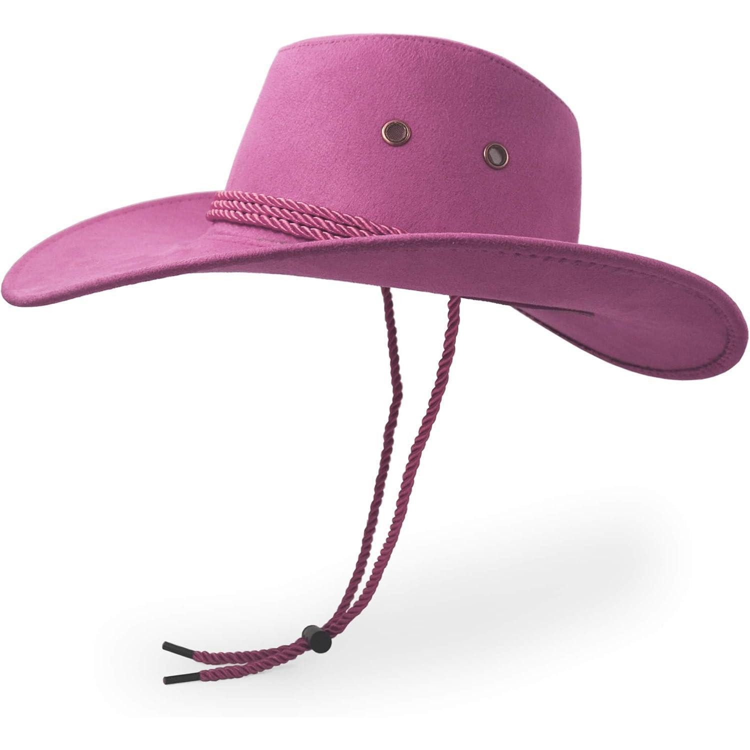 LuxusKollektion Cowboyhut Cowboyhut Sonnenhut Westernhut Kunstleder Einheitsgröße rose