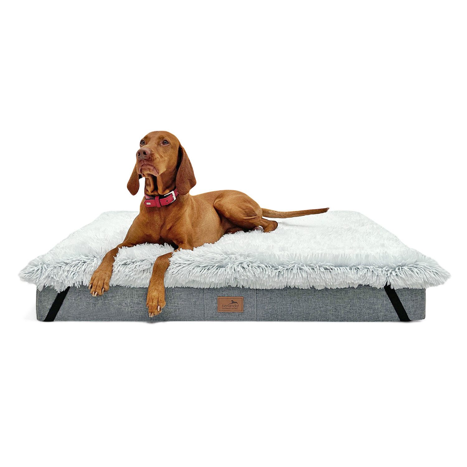 tierlando® Tierbett Ortho-Topper Shaggy, Orthopädische Matratzenauflage Bezug kuschelig w