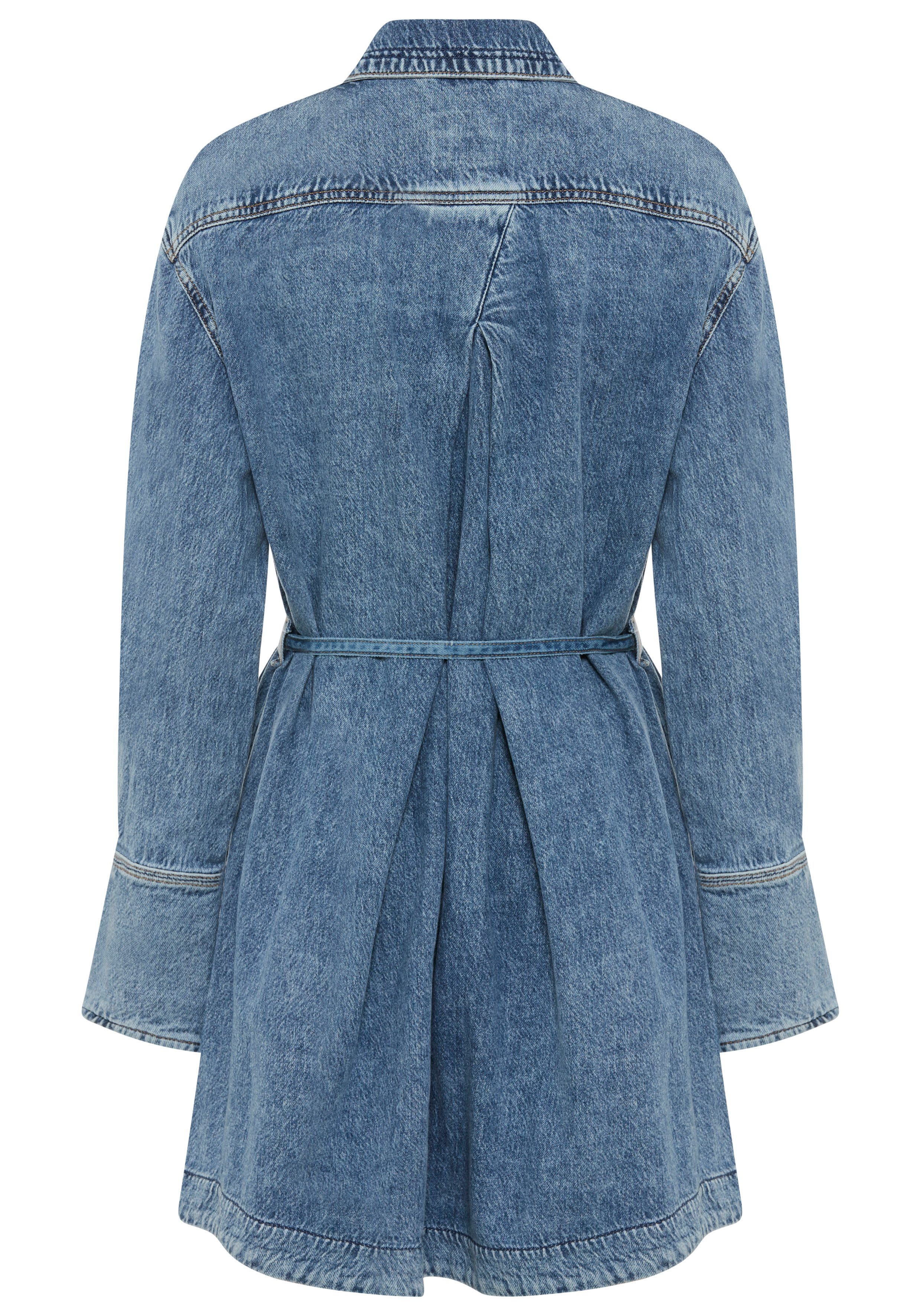 BOSS ORANGE Hemdblusenkleid Shirtdress Premium Damenmode tailliert, Denim-L günstig online kaufen