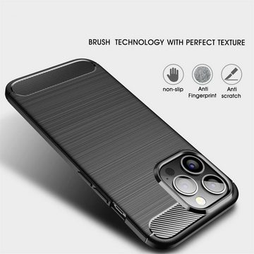 CoolGadget Handyhülle Carbon Handy Hülle für Apple iPhone 13 Pro 6,1 Zoll, robuste Telefonhülle Case Schutzhülle für iPhone 13 Pro Hülle