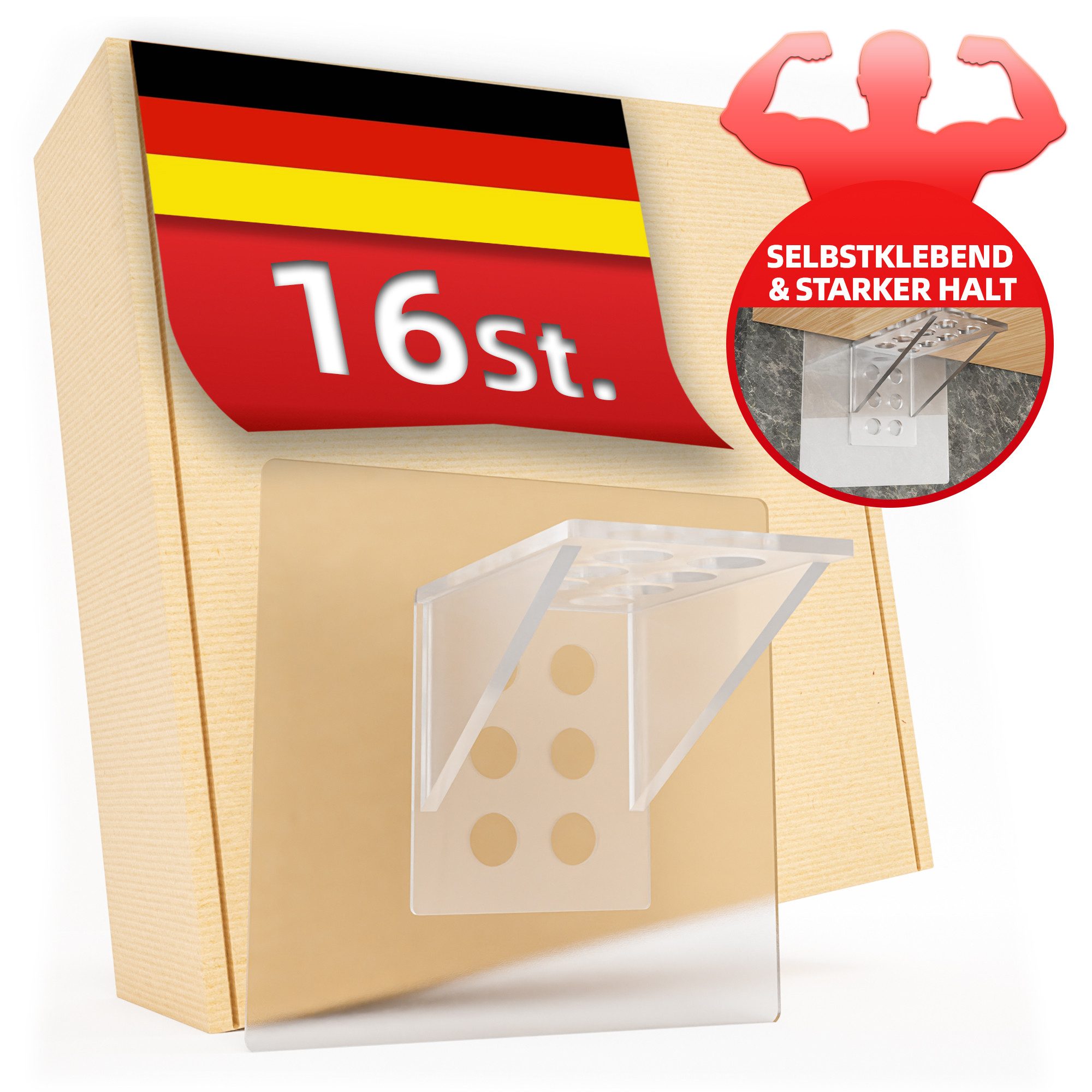 DEKAZIA Wandregalhalter ohne Bohren, Regalbodenhalter selbstklebend, günstig online kaufen