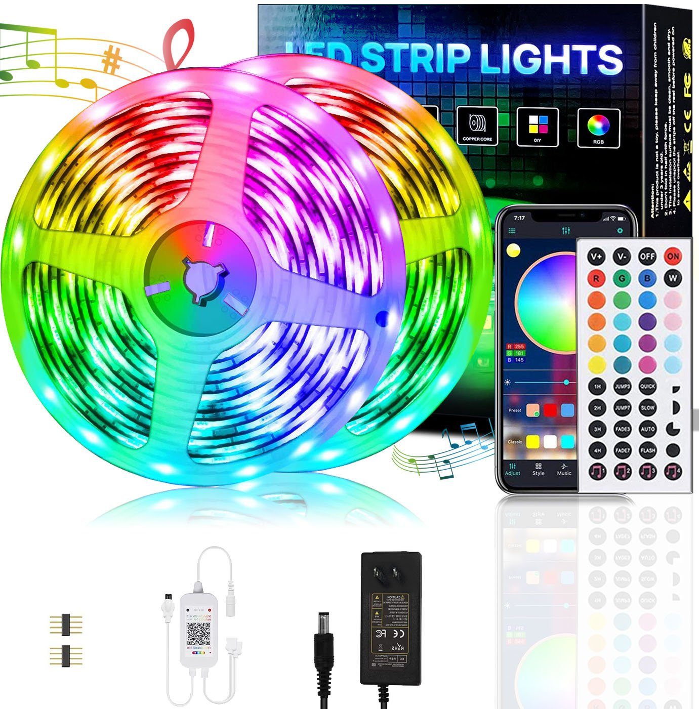 Dedom LED Stripe »LED Strip,Bluetooth,15M 18 Lichter/M,RGB,APP Steuerung, Fernbedienung«