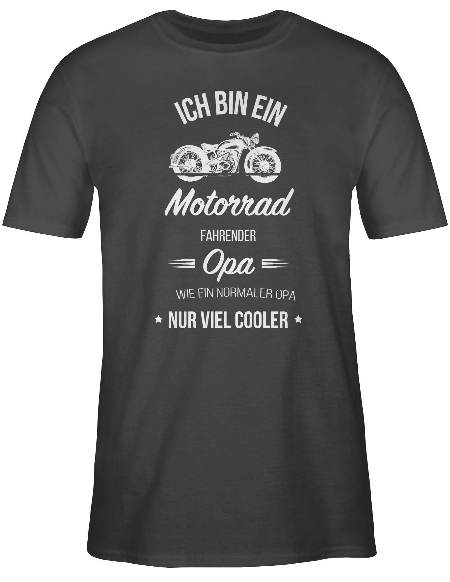 Opa Dunkelgrau Shirtracer Geschenke fahrender bin Opa T-Shirt ein Motorrad 3 Ich