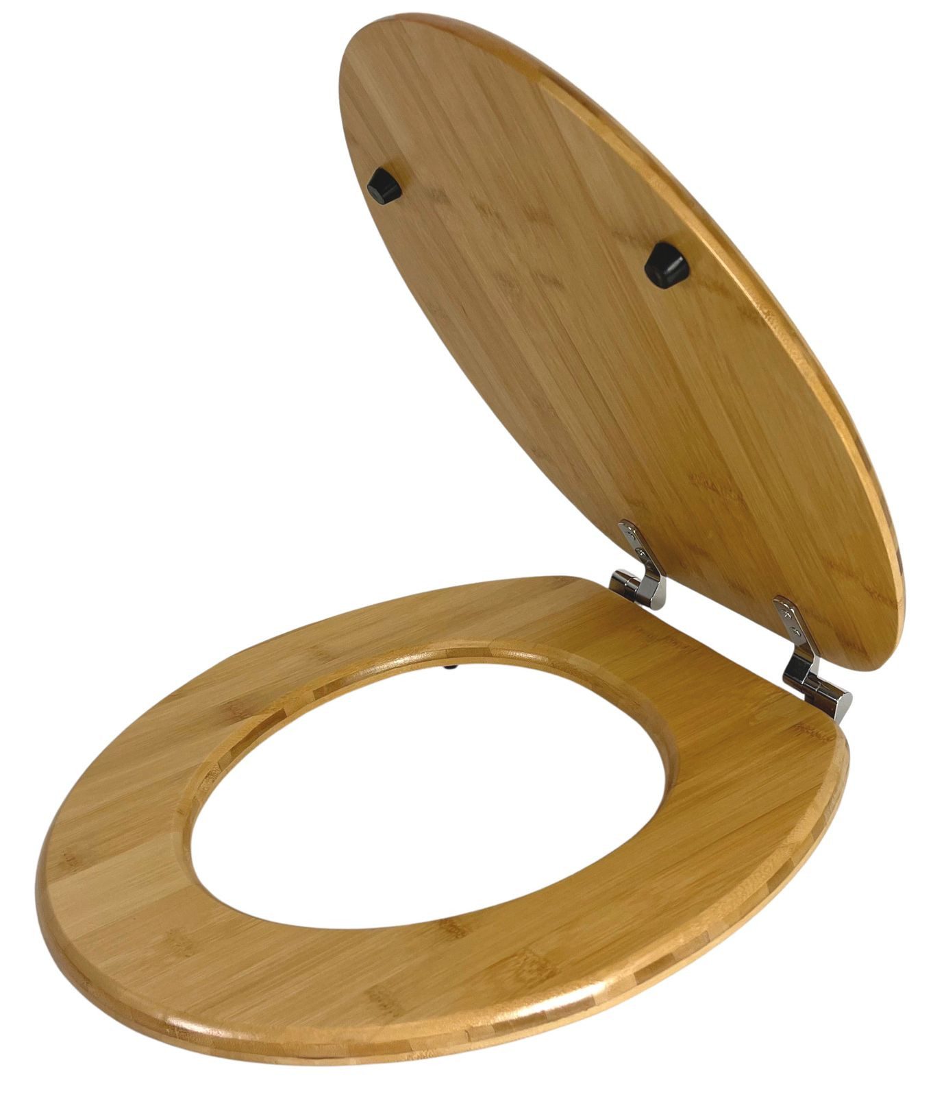 BURI WC-Sitz WC Sitz aus Bambusholz Toilettendeckel Klodeckel Toilettensitz – Bild 3 von 4