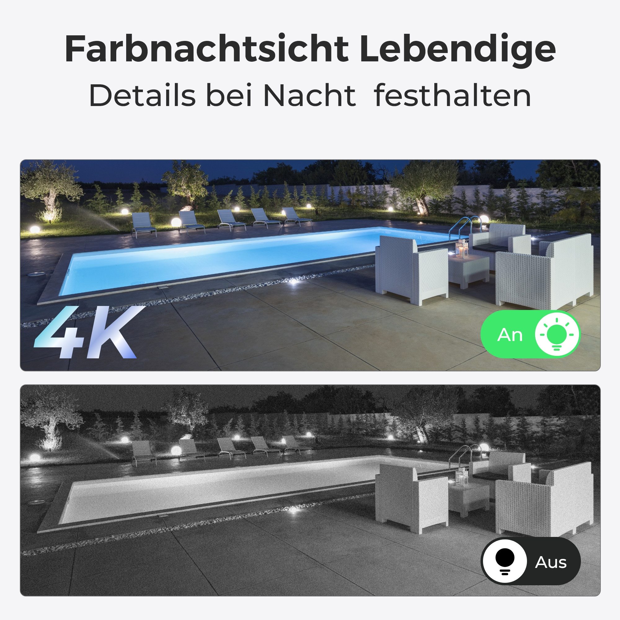 Reolink Überwachungskamera 4K WLAN Argus 3 Ultra mit Solarpanel (Außenbereich, Innenbereich, 8MP Farbnachtsicht,5/2,4 GHz Wifi,Intelligente Erkennung,2-Wege-Audio)