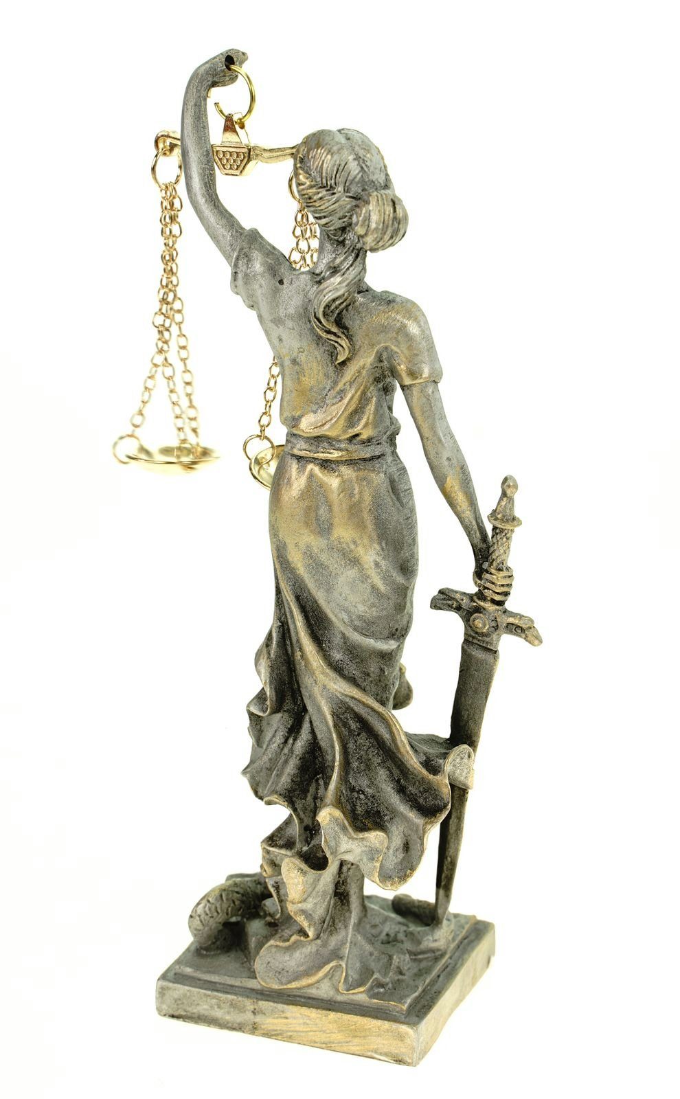 Themis Schatzkiste silber Skulptur BGB Alabaster Kremers Recht Figur Justitia Göttin Gerechtigkeit cm Dekofigur 17