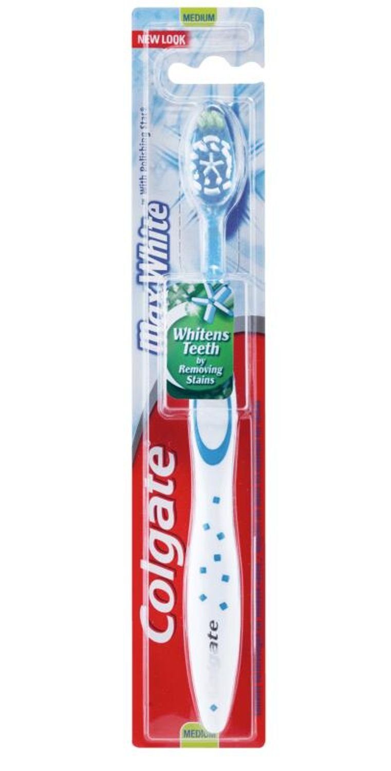 Colgate Zahnbürste 12x Colgate MaxWhite Handzahnbürste Medium Mittel Jahresvorrat weiße Z