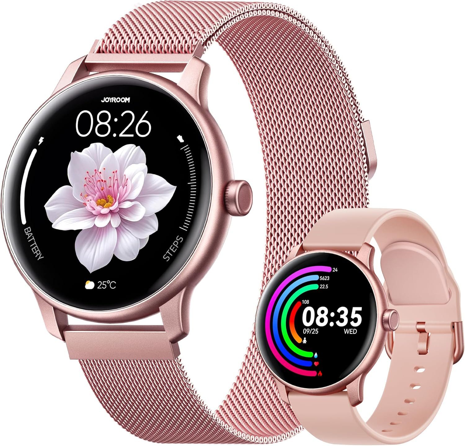 JOYROOM JR-FC1 PRO Smartwatch (3,3 cm, Android ios), Damen Smartwatch mit Bluetooth 5.4, 100 Sportmodi, 350mAh Akku