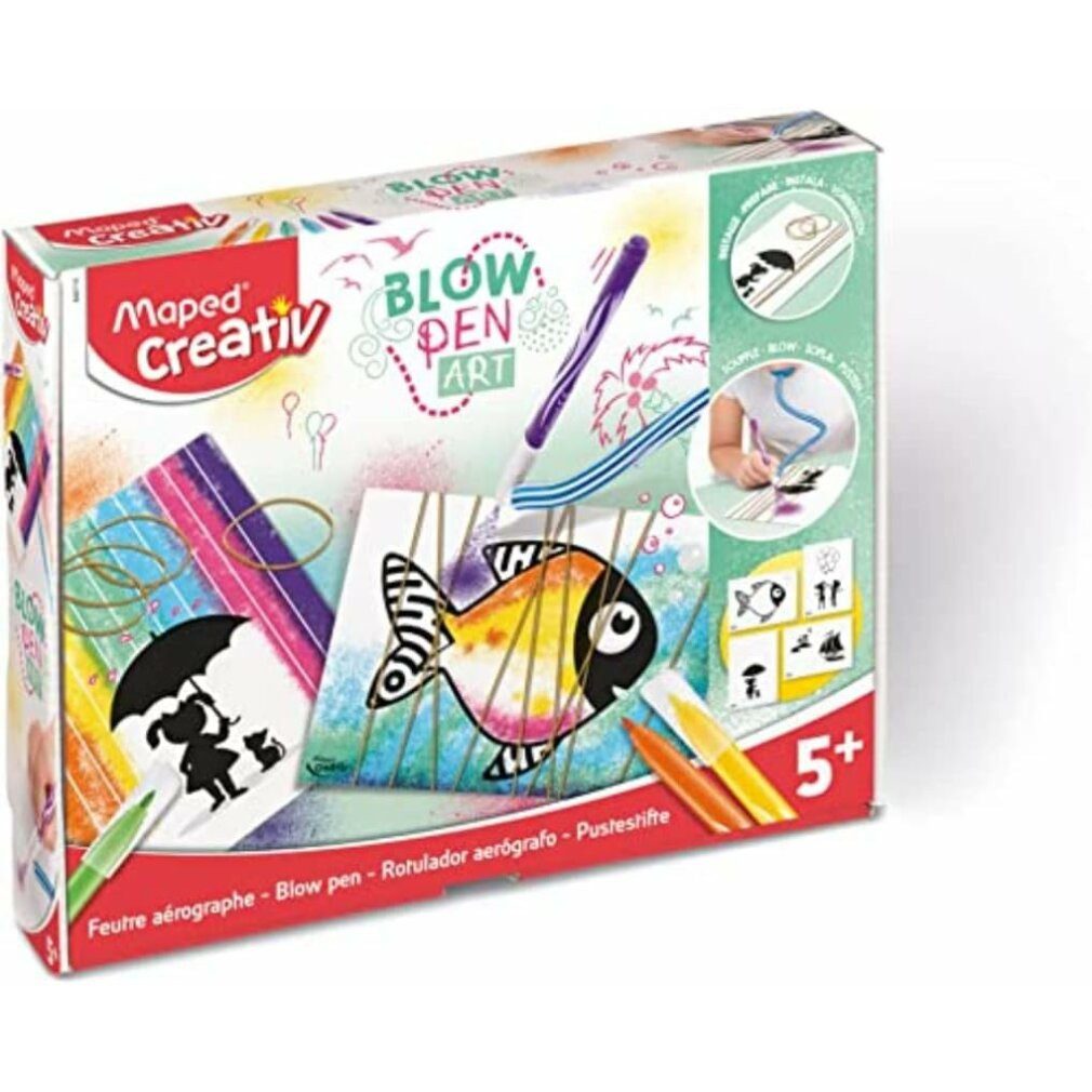 MAPED Filzstift Blow Pen String Art (Schlauch,Stifte,Blidvorlagen,Gummi)