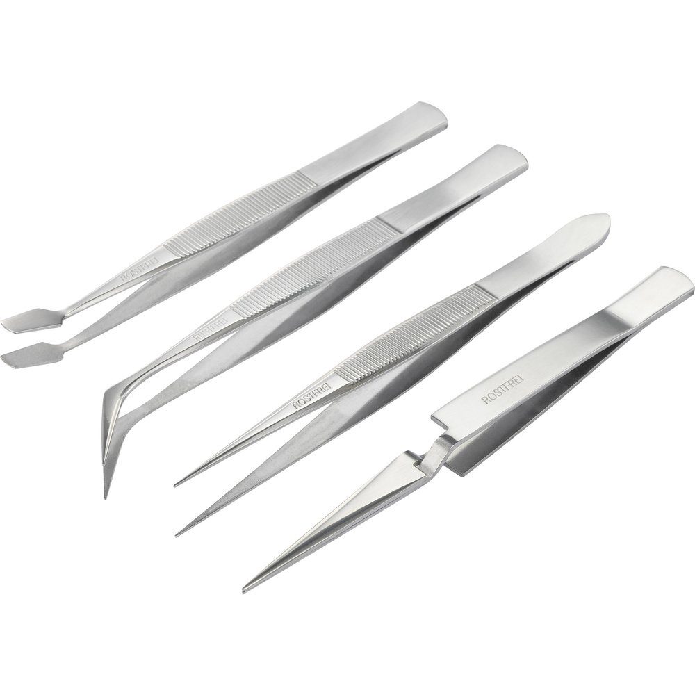 Basetech Pinzette Basetech BT-2108046 Pinzetten-Set 4teilig