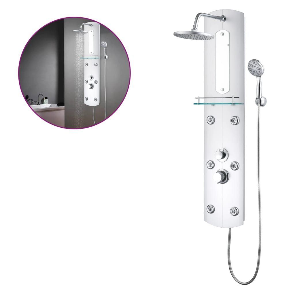 vidaXL Duscharmatur Duschpaneel 2543120 cm Silbern Regendusche Massage Wasserfall