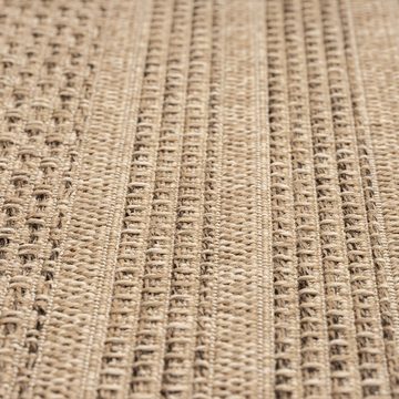 Outdoorteppich Wetterfester In- und Outdoor Teppich - gestreift - beige-braun, Carpetia, rechteckig, Höhe: 5 mm