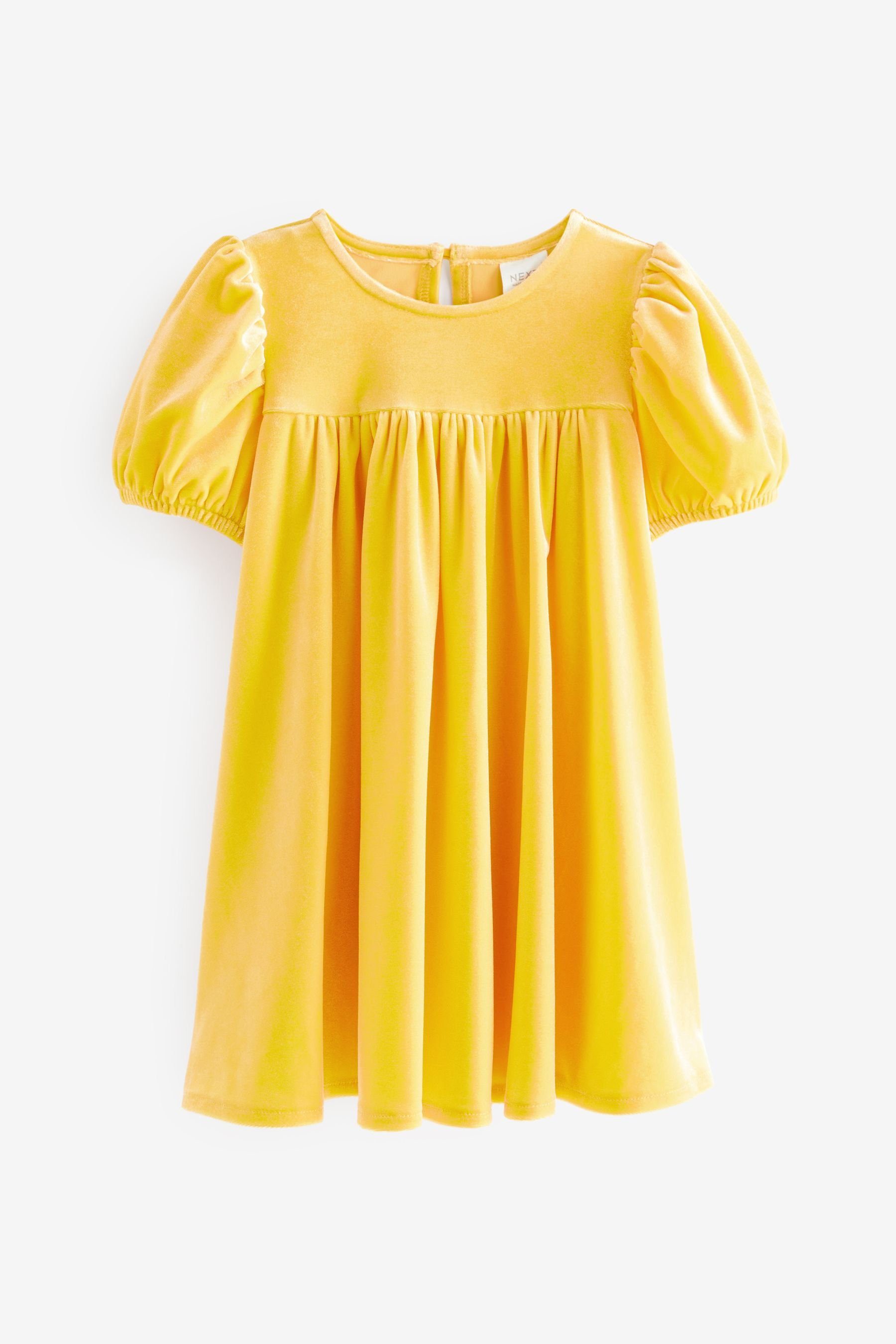 Next Samtkleid Kleid aus Samt (1-tlg) Yellow