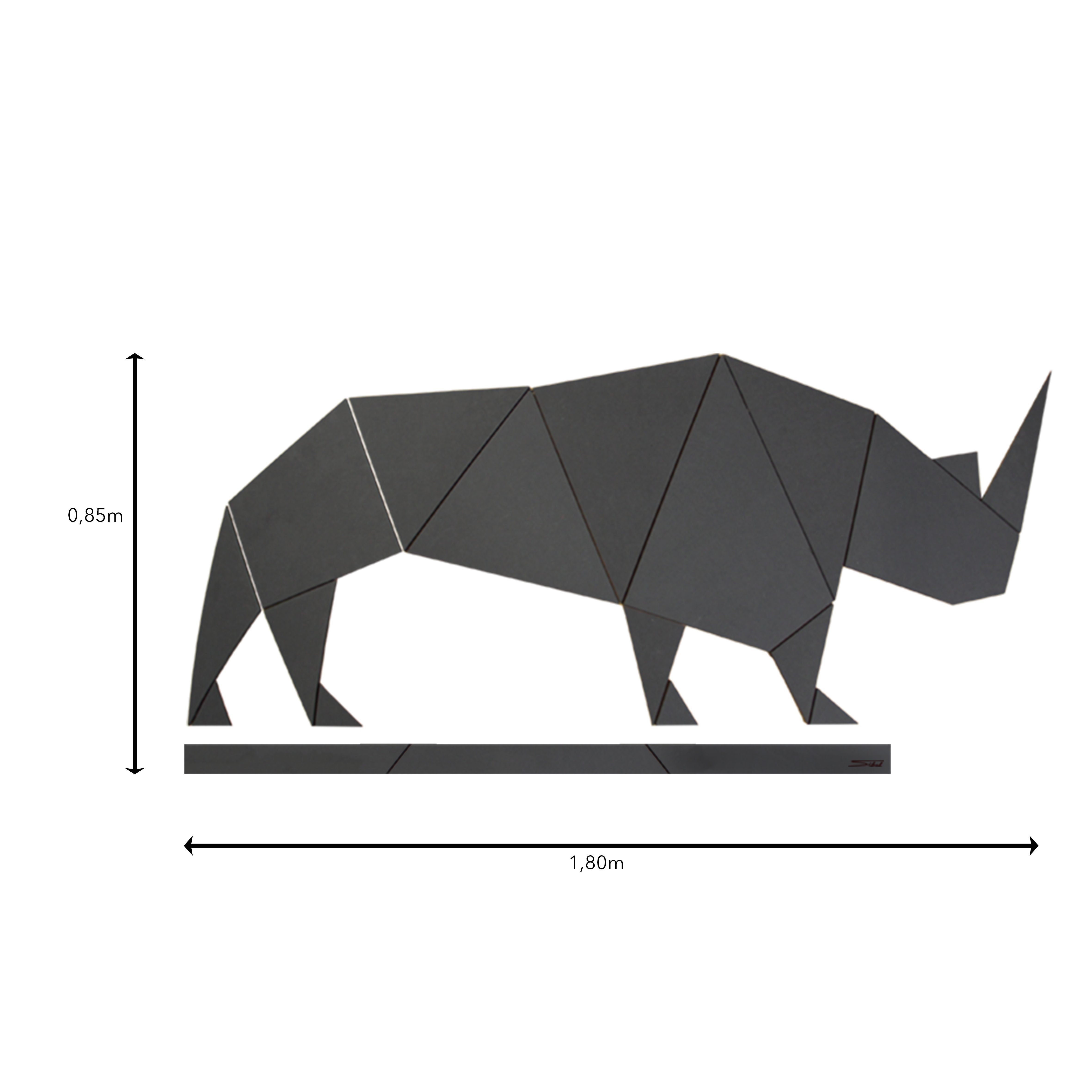 SIBAL Design.Home Klebepads "Nashorn" Silhouette 16-teilig), Low Wanddekoobjekt incl. (1,80m Poly (Set, lang)