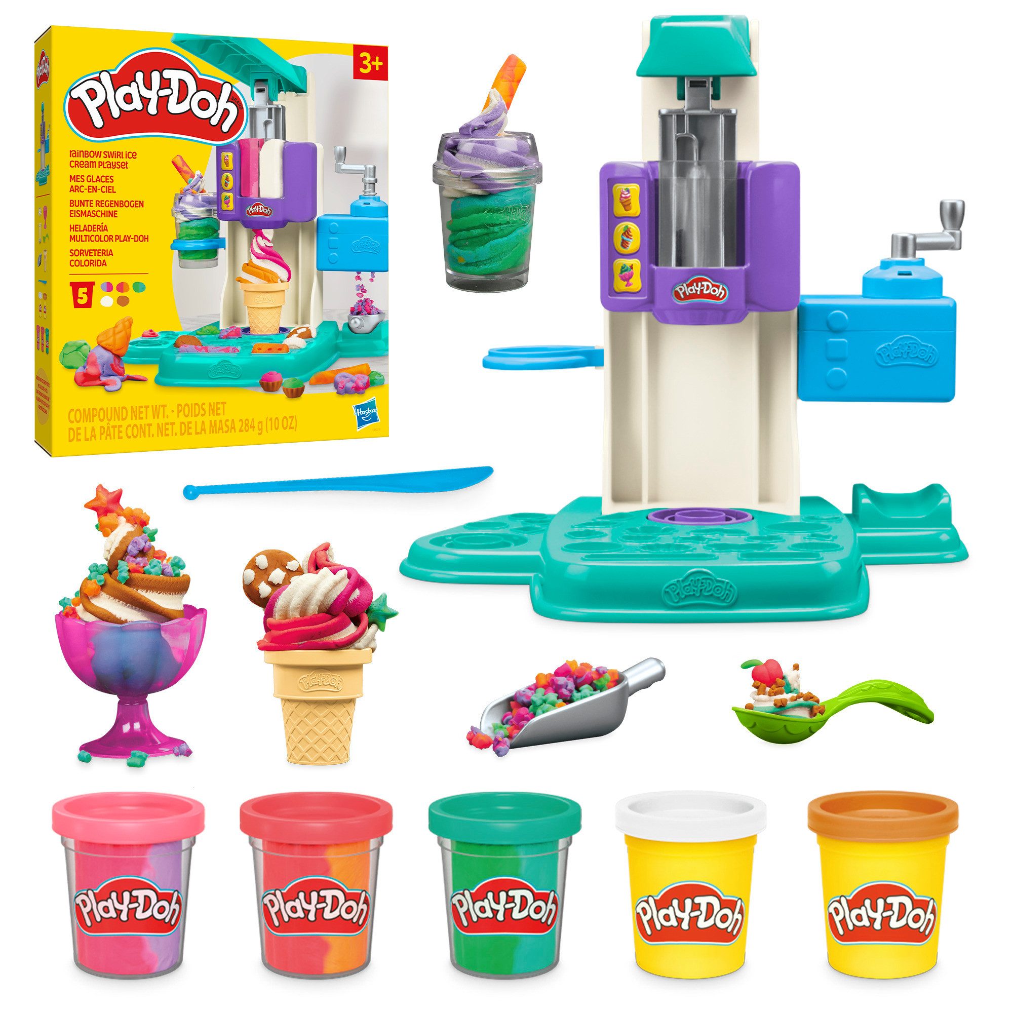 Hasbro Knetform-Set Play-Doh Bunte Regenbogen Eismaschine günstig online kaufen