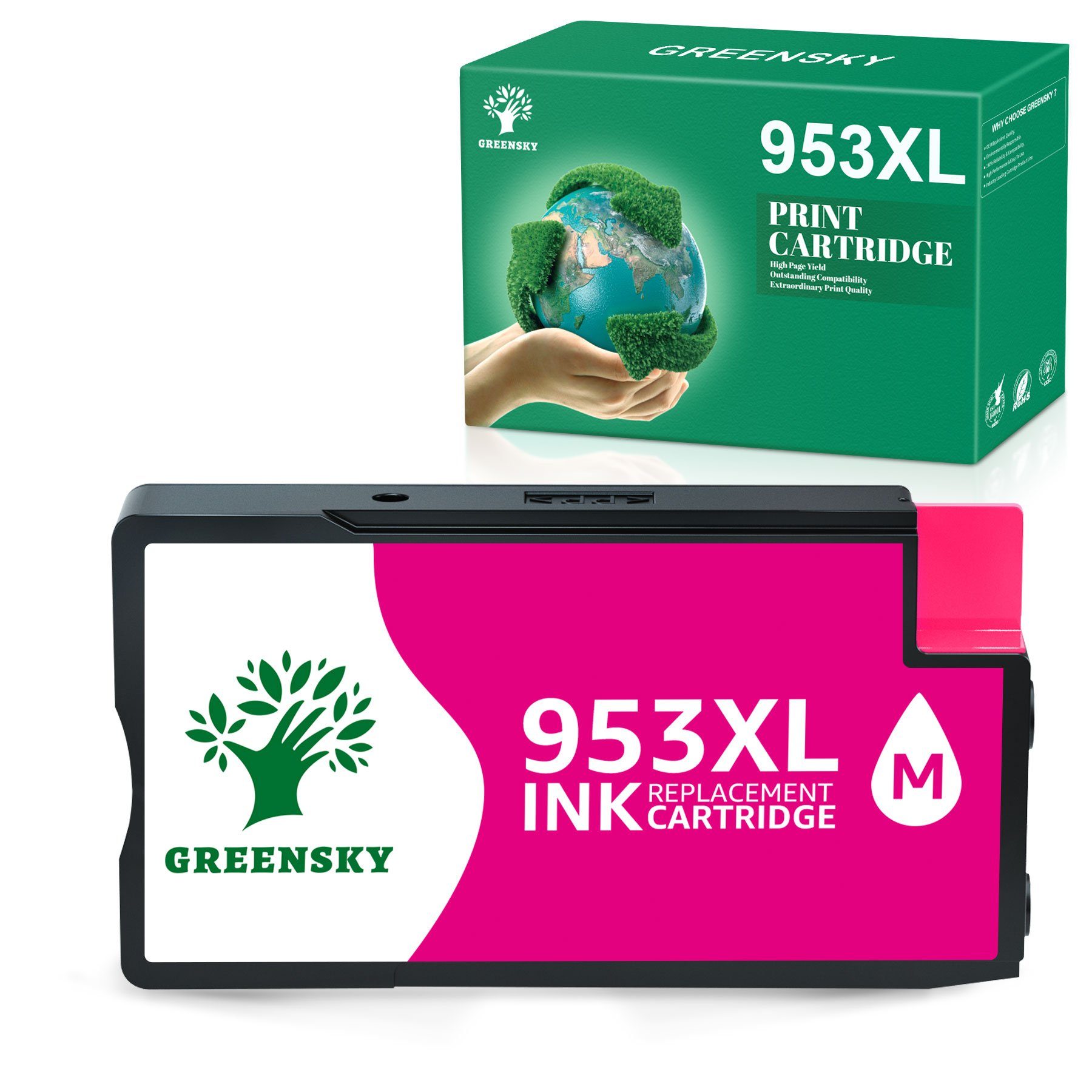 Greensky für HP 953 XL 953XL Officejet Pro 7710 7720 7730 8720 Tintenpatrone 1x Schwarz-1x Cyan-1x Magenta