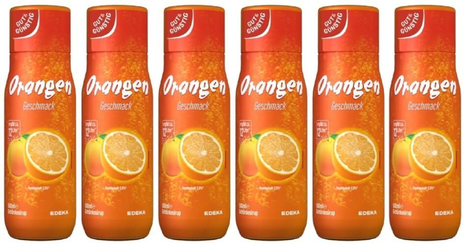 Trinkflasche Orange Getränkesirup 6er Pack (6x500ml) 00402251 (5,65€/l)