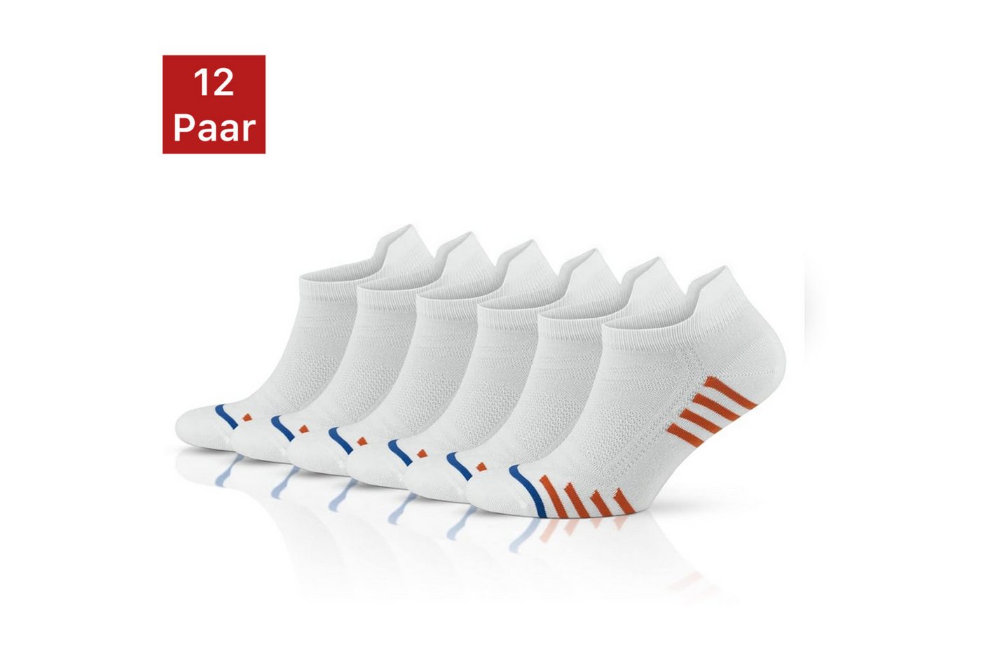 NERS Sportsocken 6 Paar aus Bambus für Damen & Herren gegen Schweißfüße mit Komfortbund (12-Paar, 12 Paar) ohne drückende Naht, Atmungsaktiv, Bequem