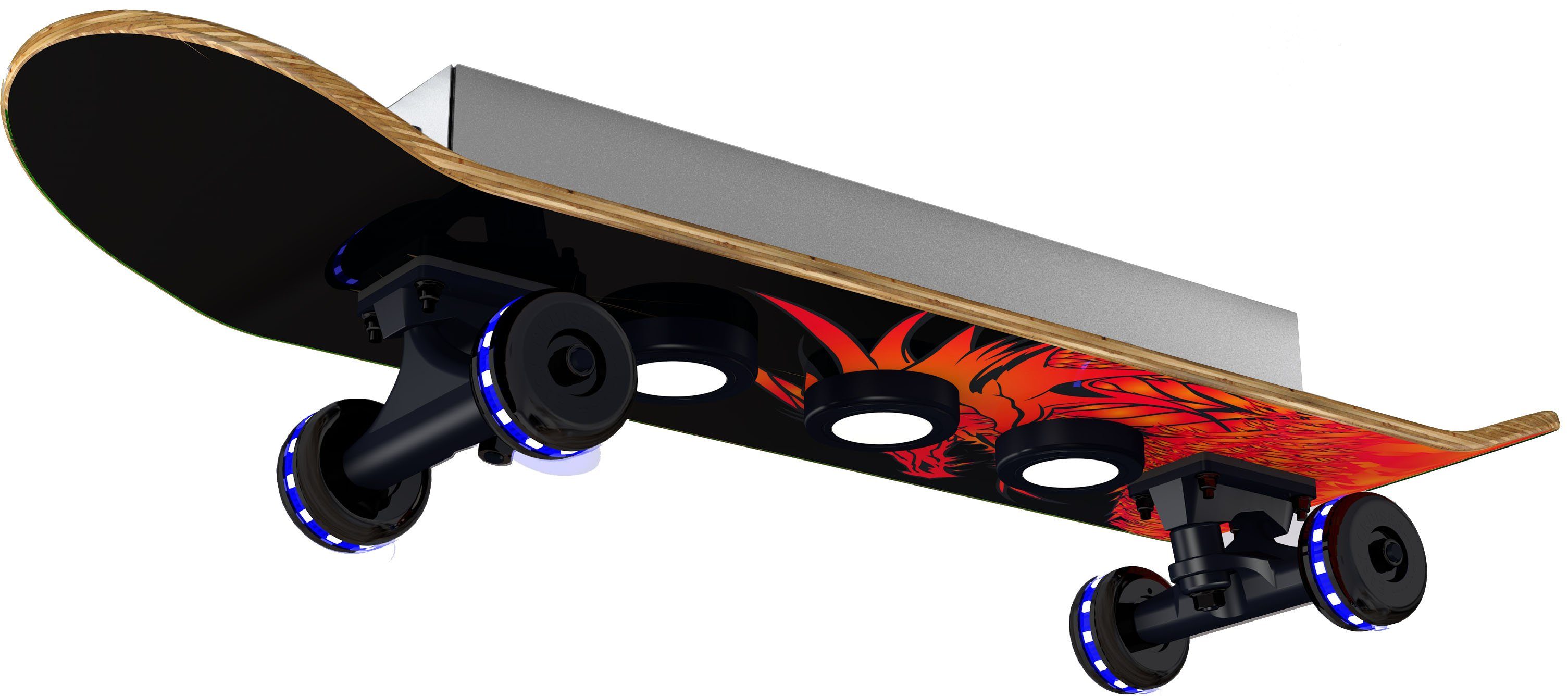 EVOTEC LED Deckenleuchte Dragon, Dimmfunktion, Rollen Warmweiß, Farbwechsel, Skateboard-Design, Wheels - Cruiser, fest Easy integriert, LED