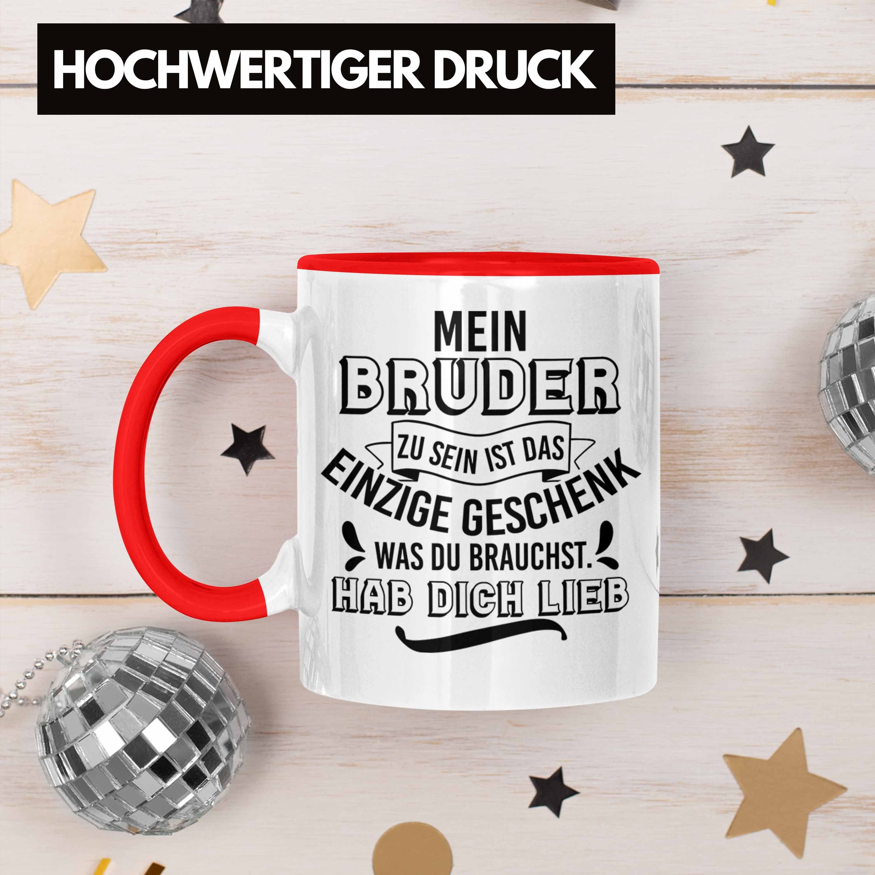 Geschenk Trendation Geschenkidee Tasse Bruder Geburtstag Trendation Schwester Rot Spruch Lustiger an Tasse Kaffeetasse -