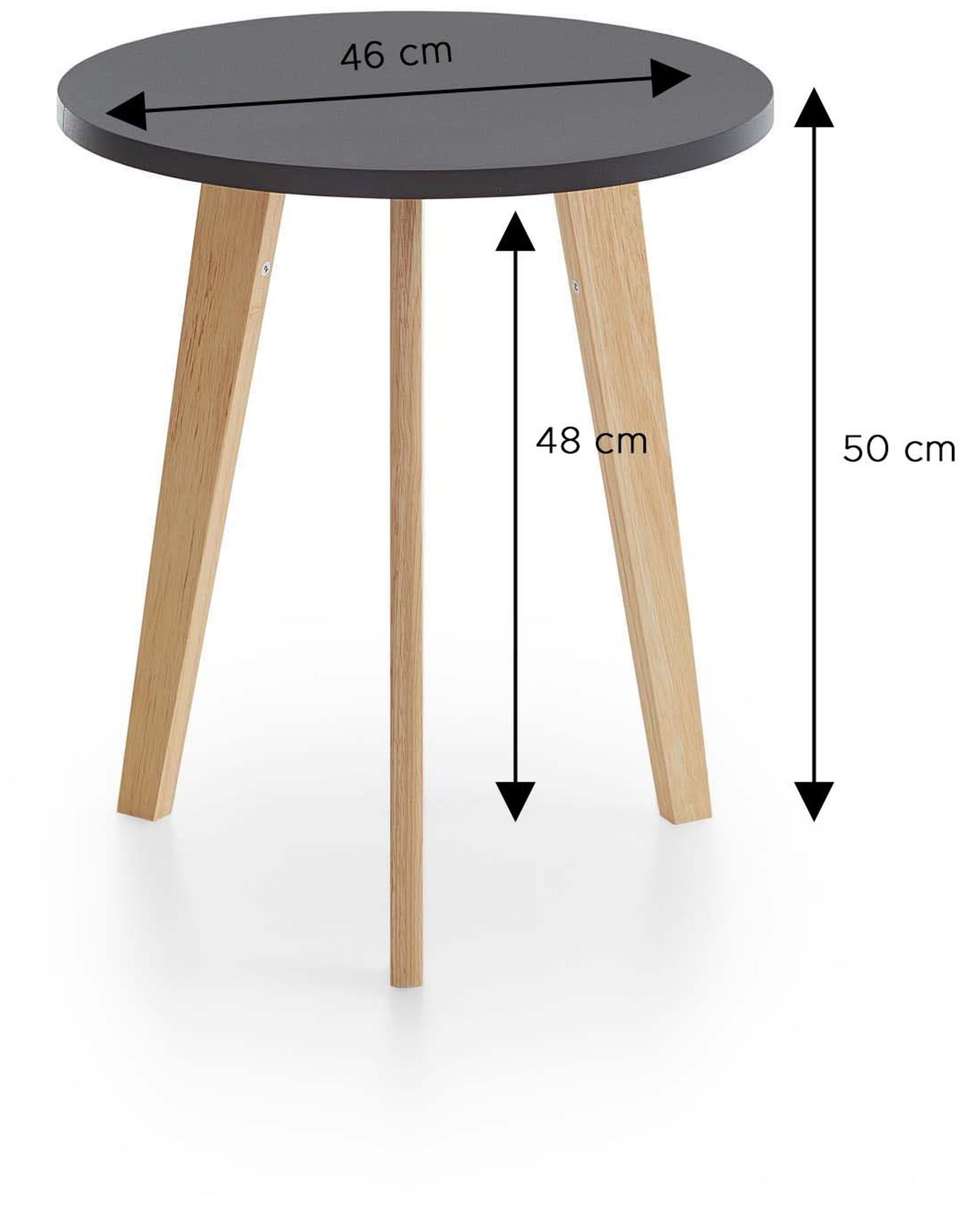 xonox.home Couchtisch, in schwarz/Pinienholz B/H/T ca.: 50 x 45,8 x 50 cm