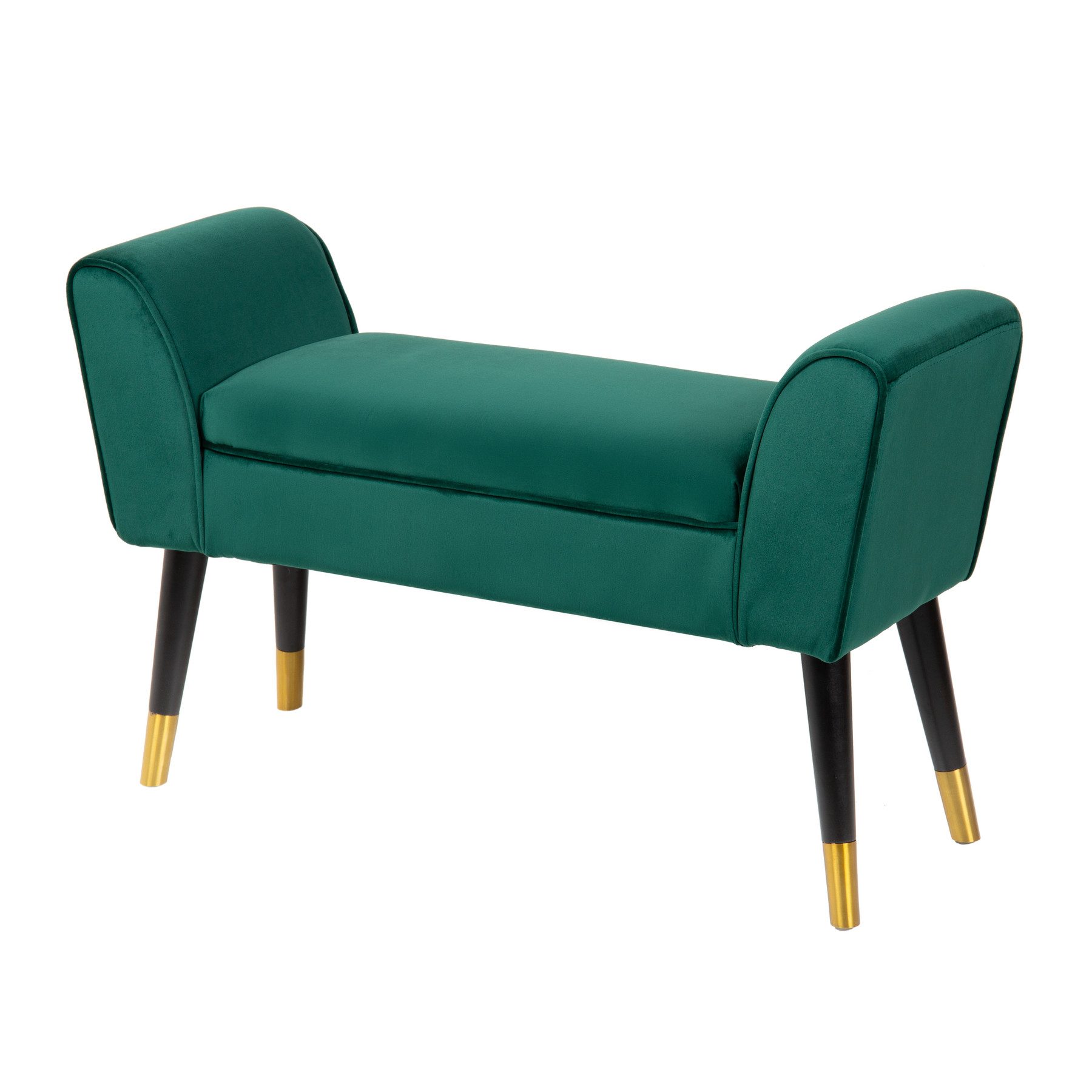 riess-ambiente Sitzbank SCARLETT 90cm smaragdgrün (Einzelartikel, 1-St), Flur · Samt · Metall · Schlafzimmer · Retro Design