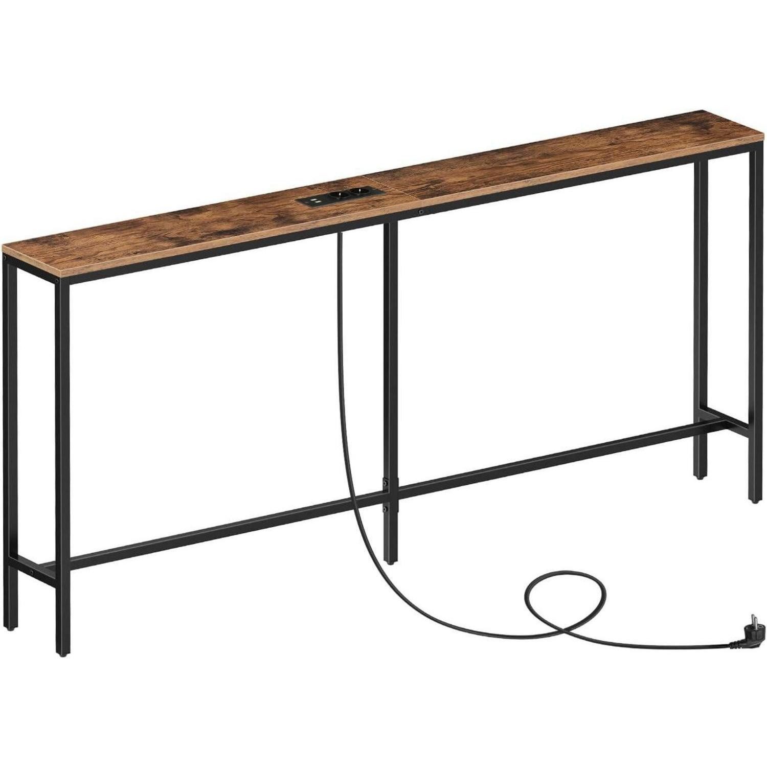 LuxusKollektion Konsolentisch Schmaler Konsolentisch mit Ladestation 160 cm günstig online kaufen